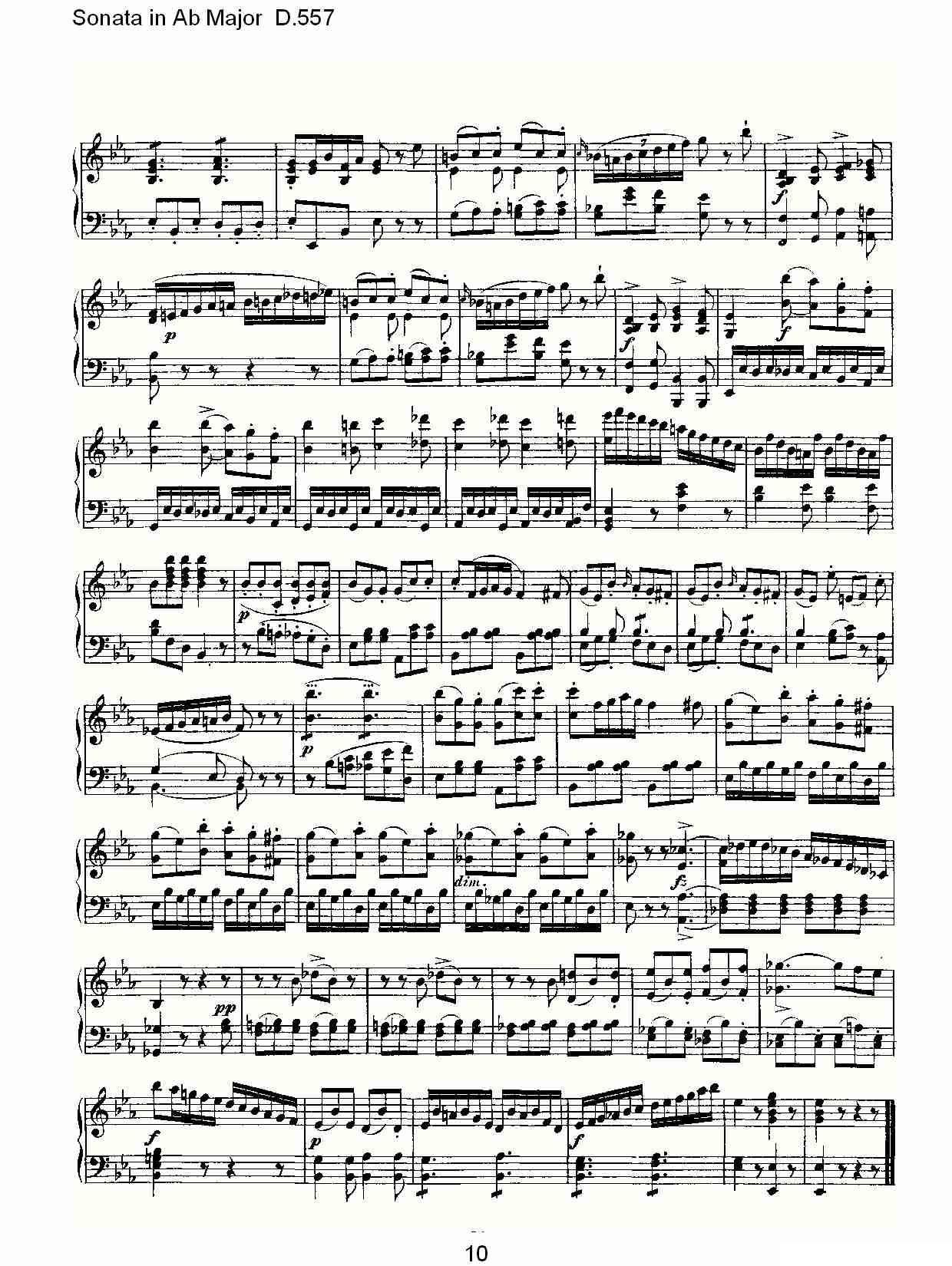 Sonata in Ab Major D.557（Ab大调奏鸣曲 D.557）钢琴曲谱（图10）