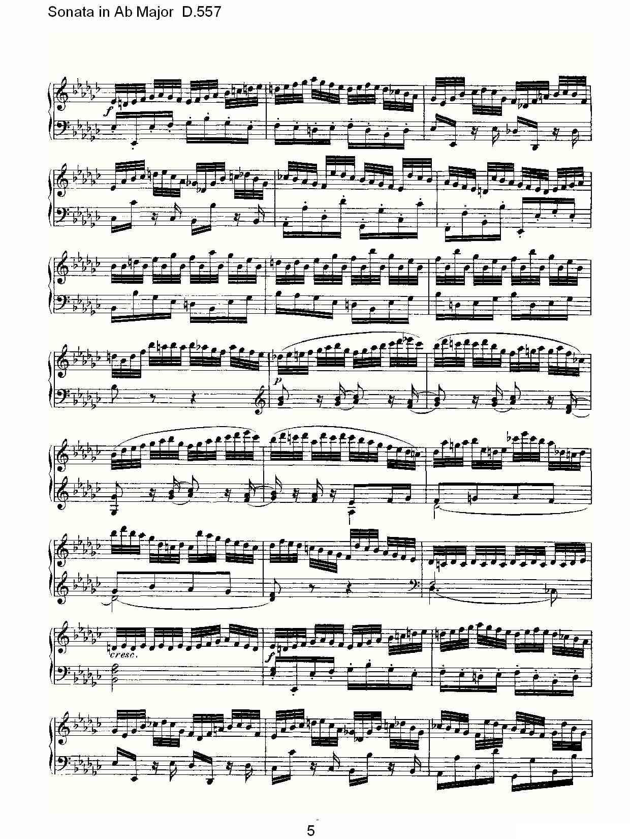 Sonata in Ab Major D.557（Ab大调奏鸣曲 D.557）钢琴曲谱（图5）