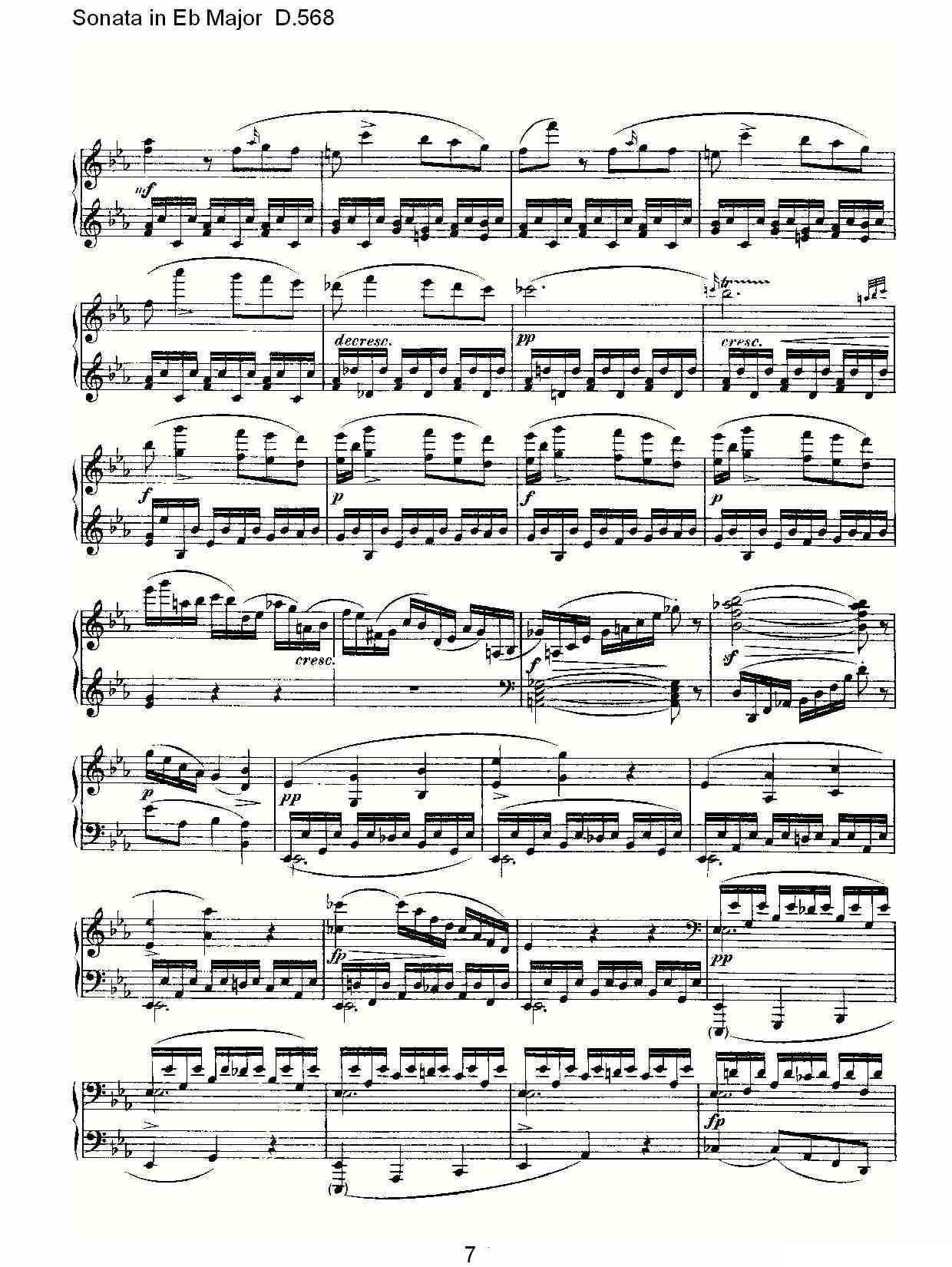Sonata in Eb Major D.568（Eb大调奏鸣曲 D.568）钢琴曲谱（图7）