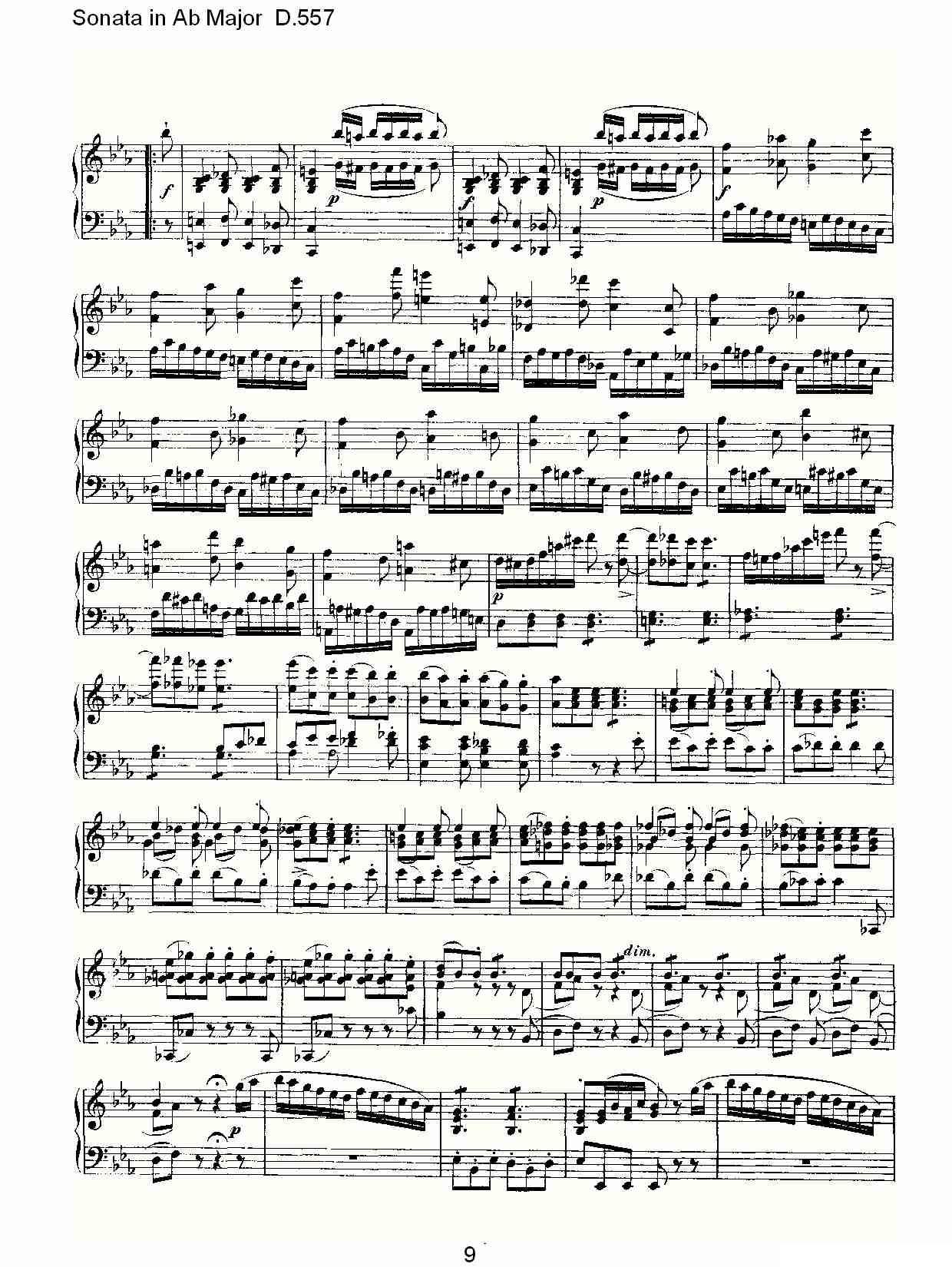 Sonata in Ab Major D.557（Ab大调奏鸣曲 D.557）钢琴曲谱（图9）