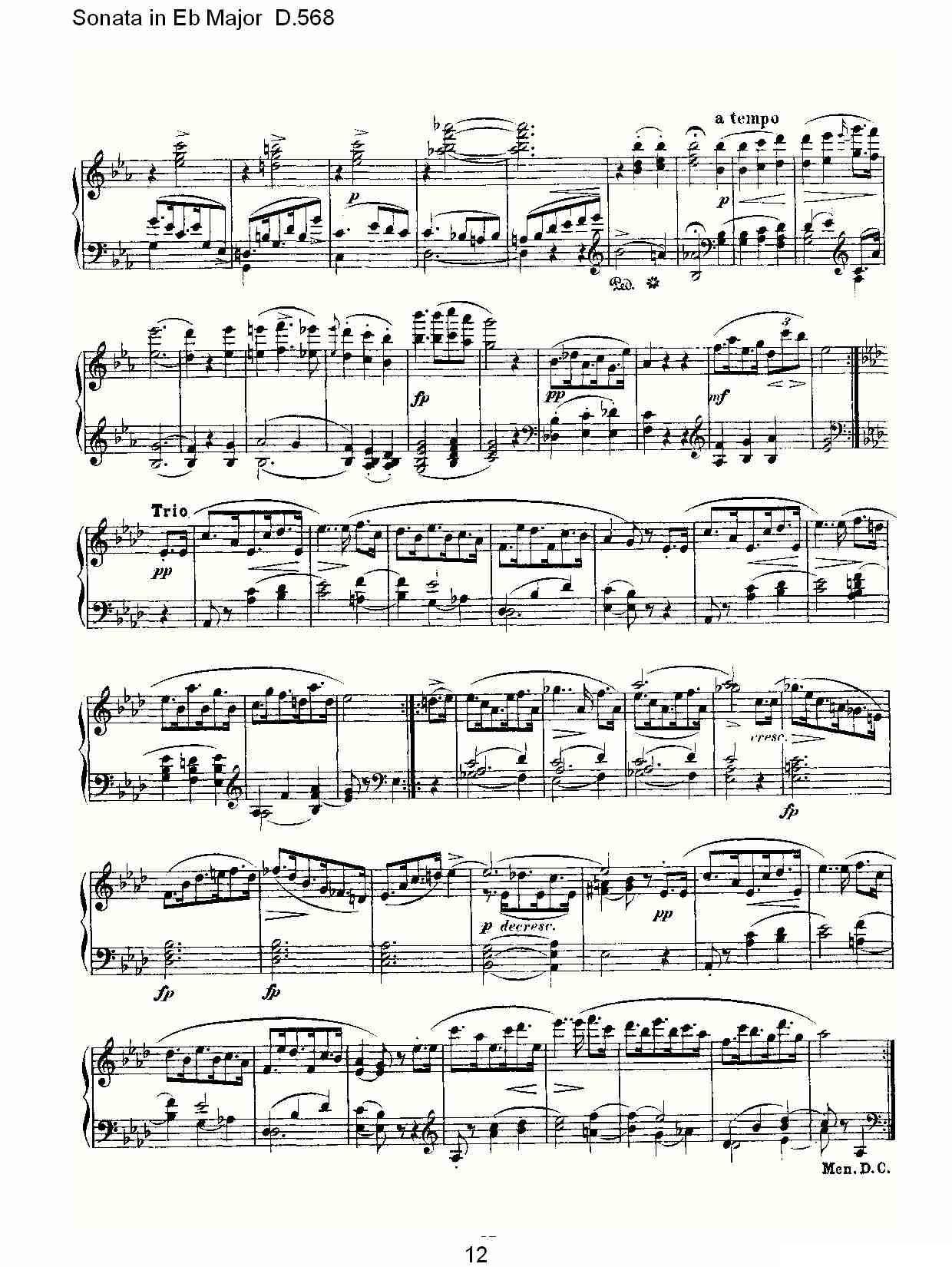 Sonata in Eb Major D.568（Eb大调奏鸣曲 D.568）钢琴曲谱（图12）