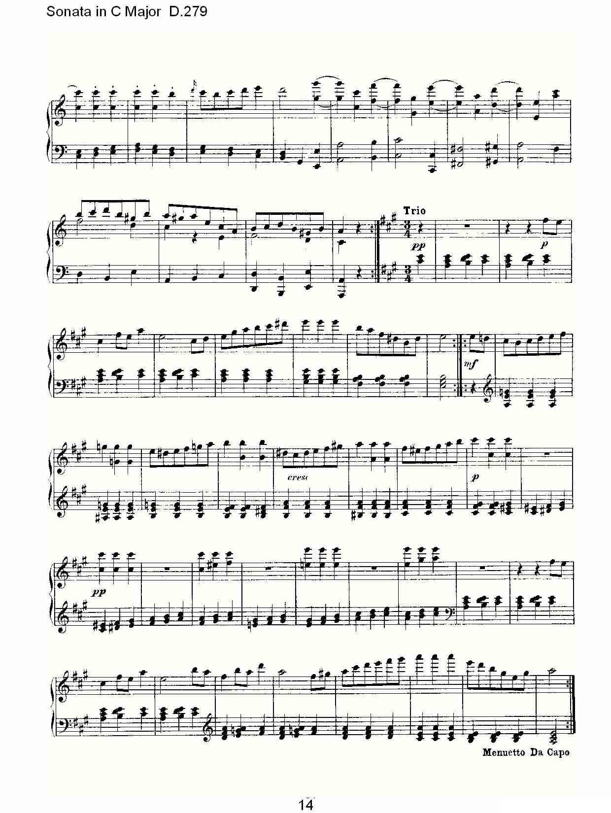 Sonata in C Major D.279（C大调奏鸣曲 D.279）钢琴曲谱（图14）