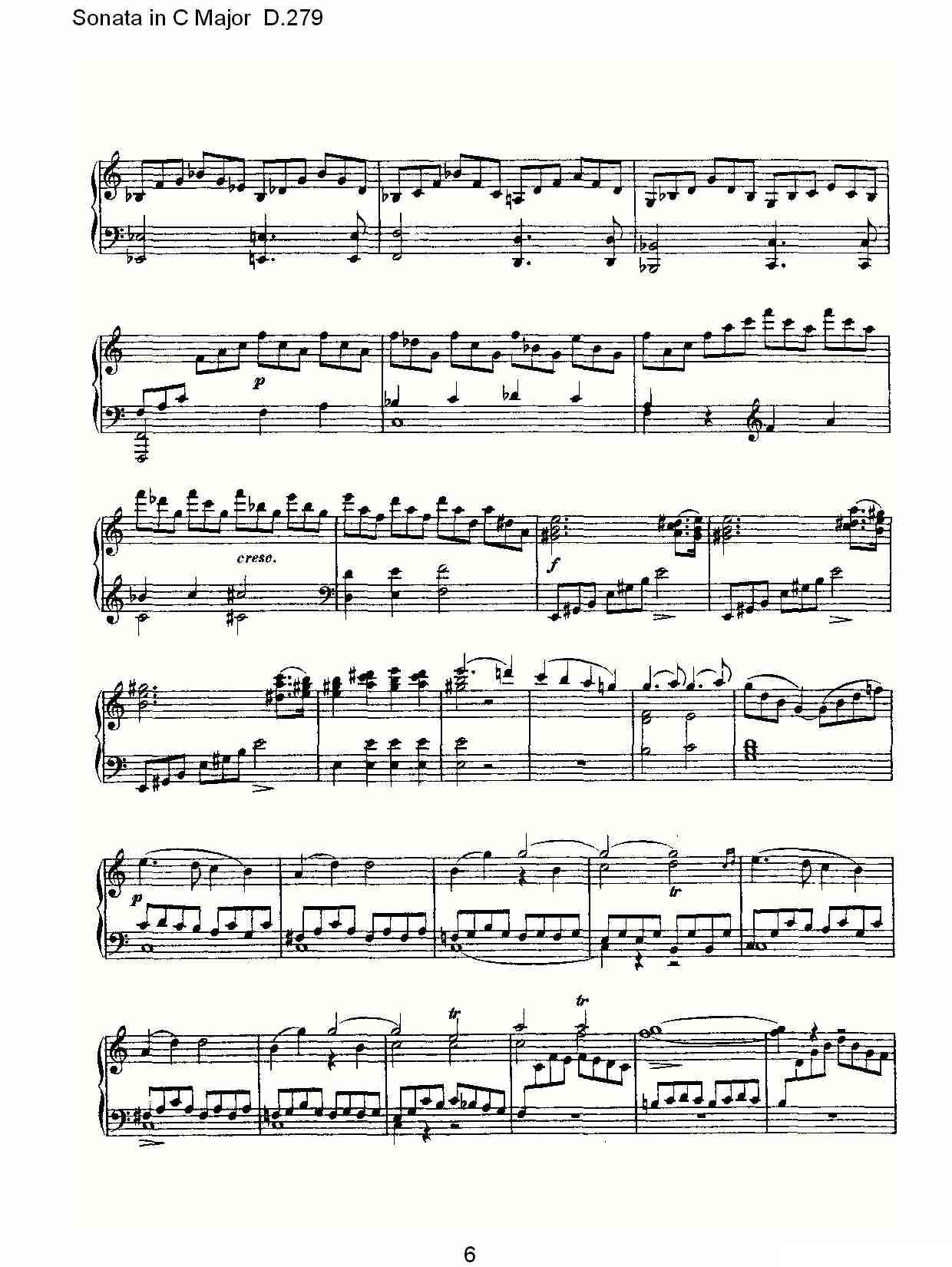 Sonata in C Major D.279（C大调奏鸣曲 D.279）钢琴曲谱（图6）