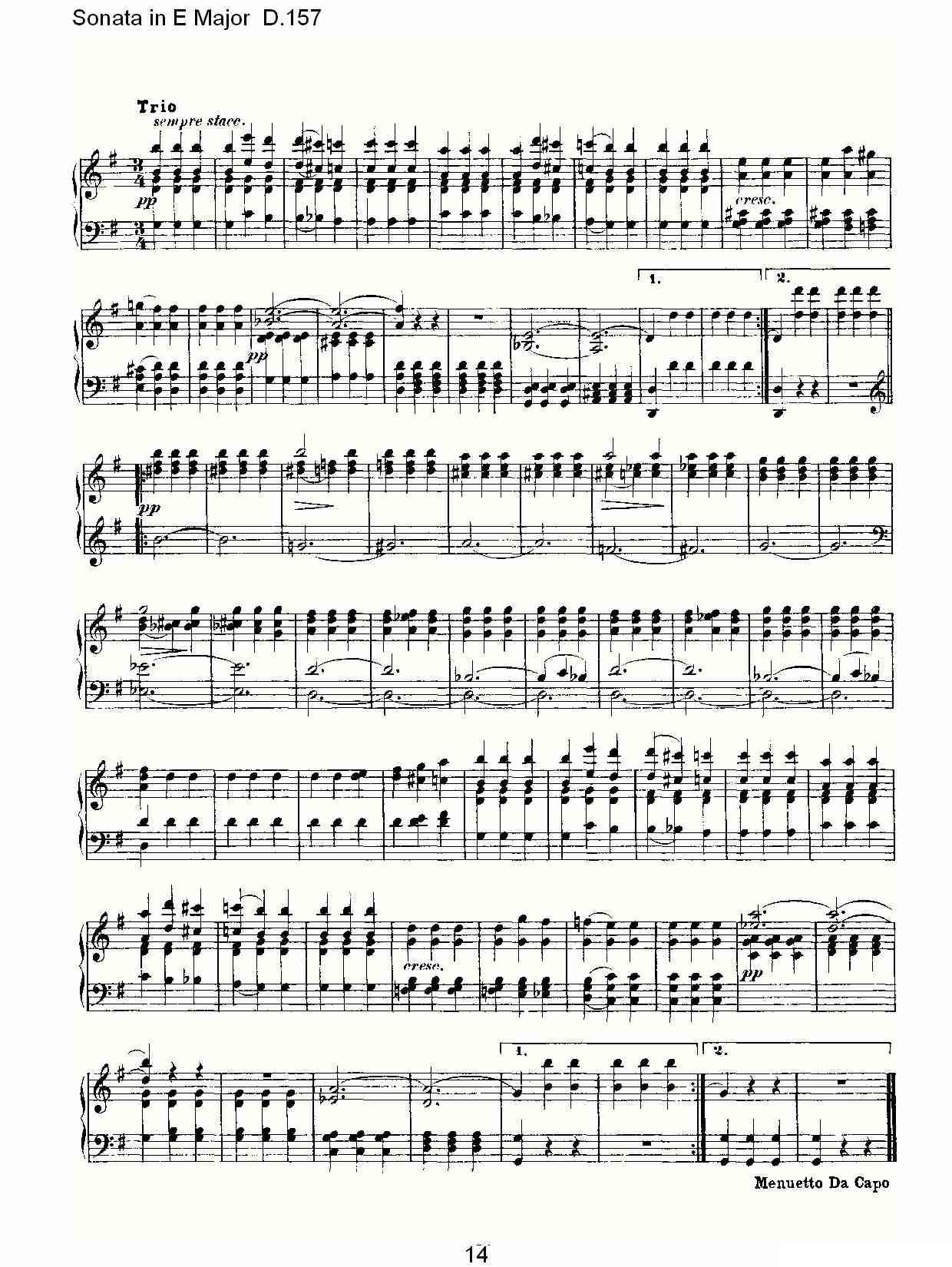 Sonata in E Major D.157（E大调奏鸣曲 D.157）钢琴曲谱（图14）