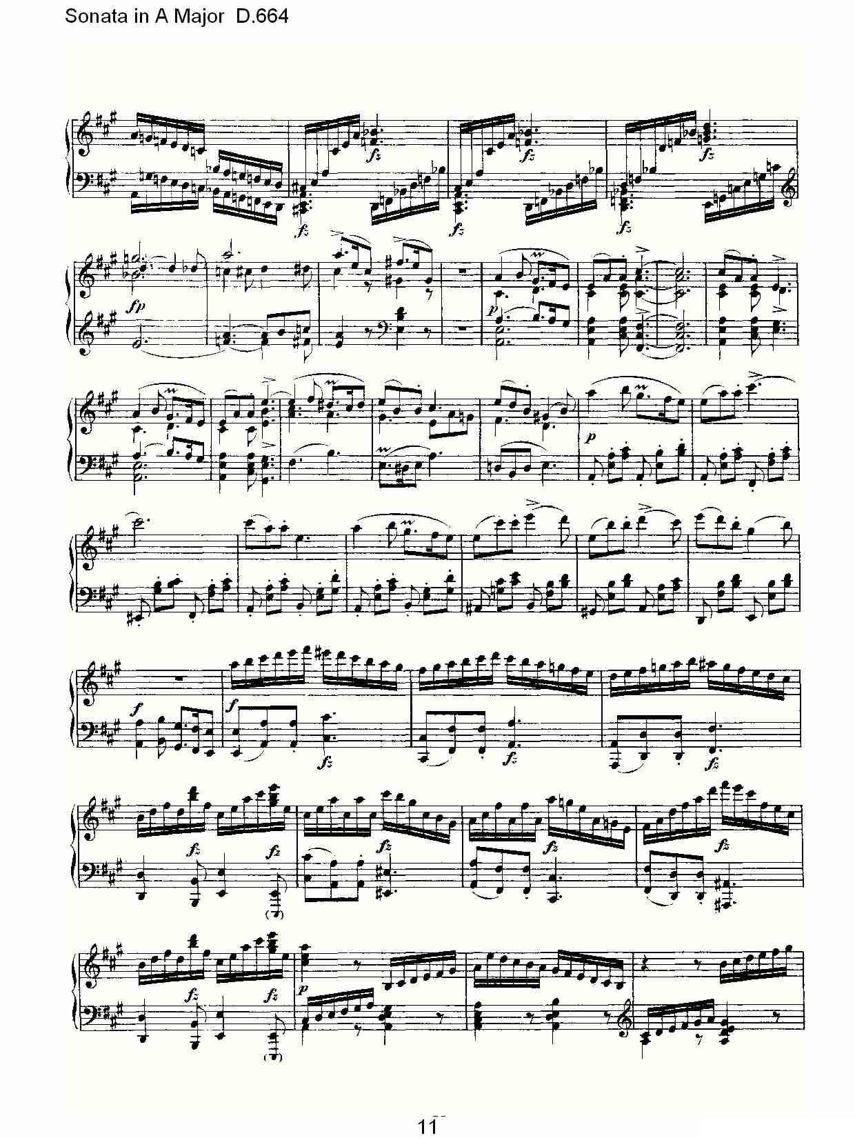 Sonata in A Major D.664（A大调奏鸣曲D.664）钢琴曲谱（图11）