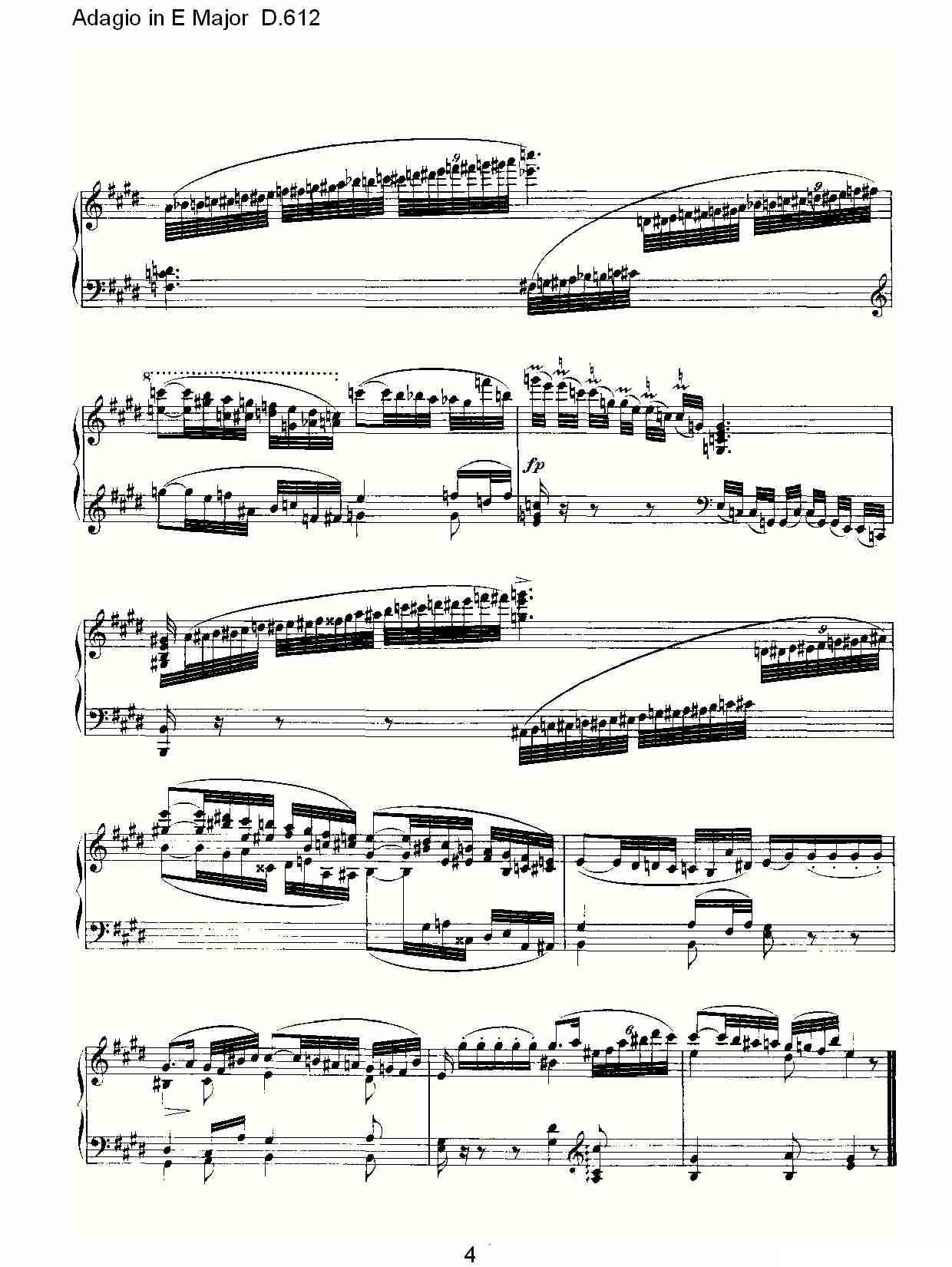 Adagio in E Major D.612（E大调柔板D.612）钢琴曲谱（图4）