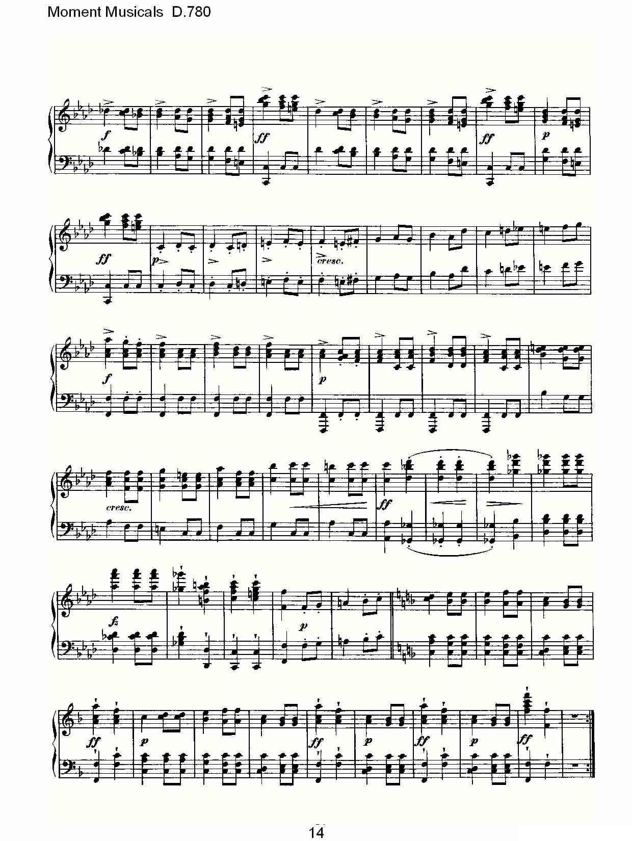 Moment Musicals D.780钢琴曲谱（图14）