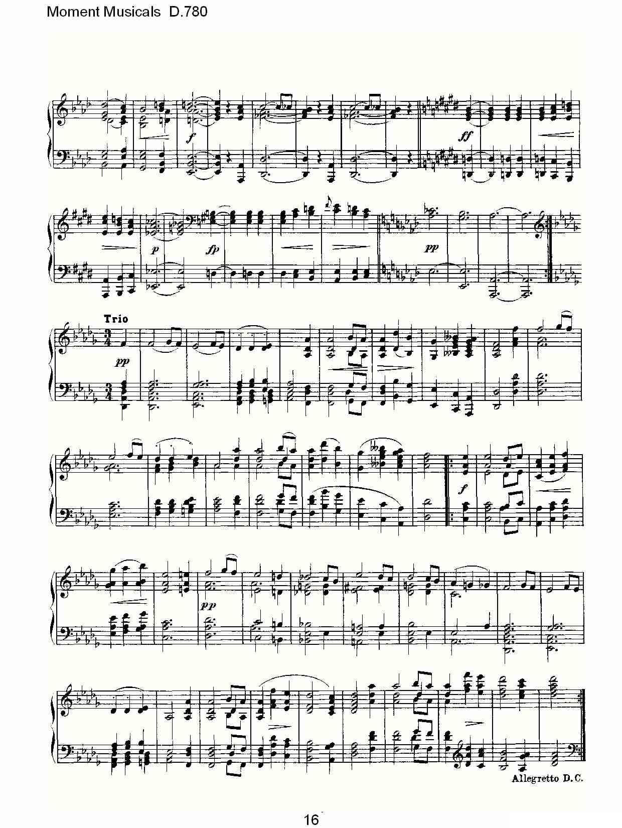 Moment Musicals D.780钢琴曲谱（图16）