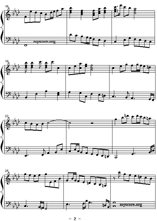 《神雕侠侣交响乐》改编钢琴曲：小赋格曲钢琴曲谱（图2）