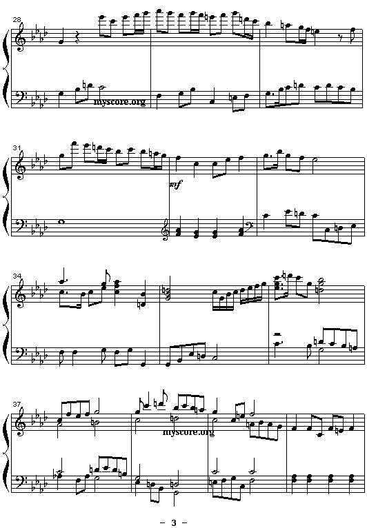 《神雕侠侣交响乐》改编钢琴曲：小赋格曲钢琴曲谱（图3）