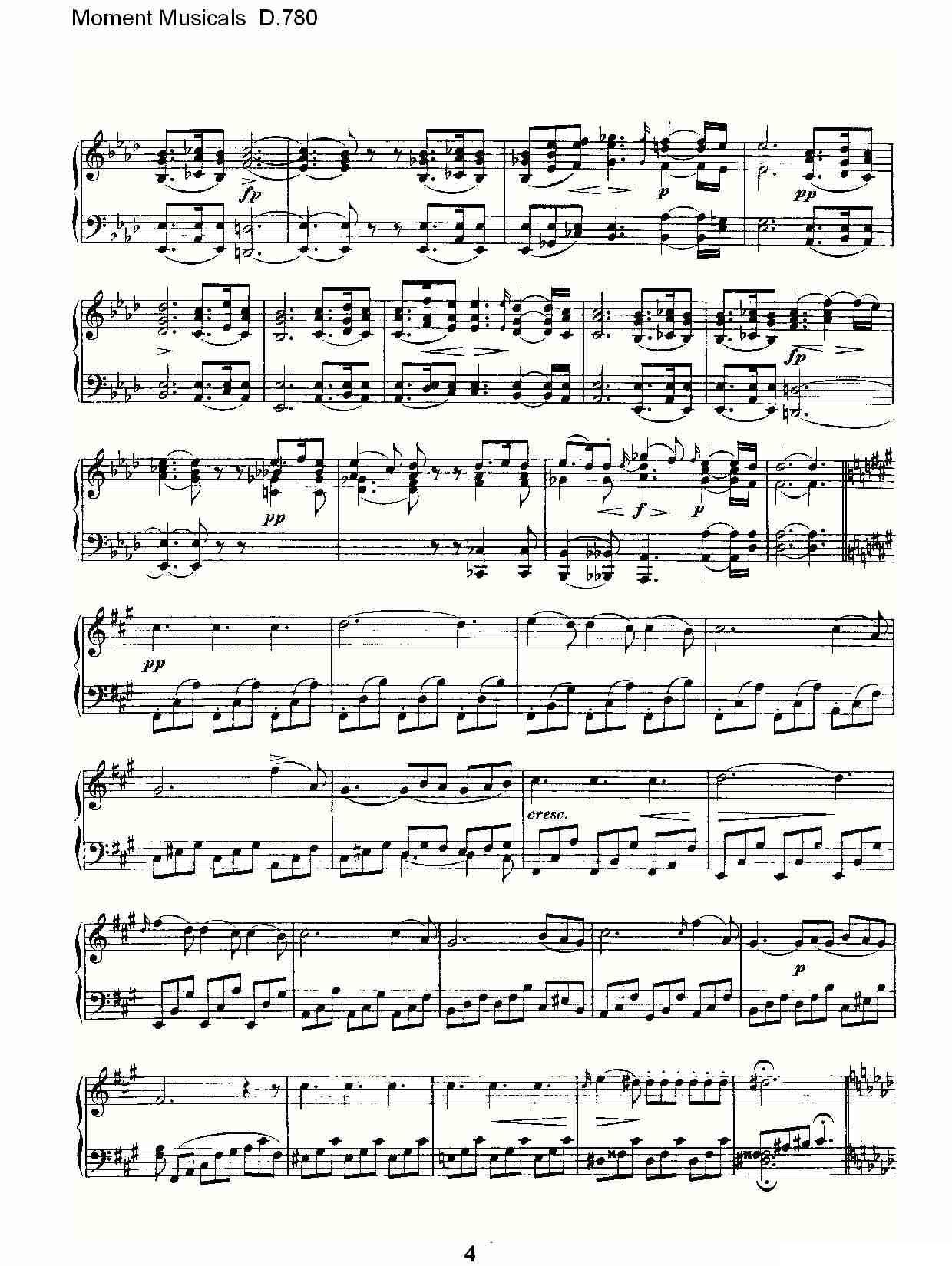 Moment Musicals D.780钢琴曲谱（图4）