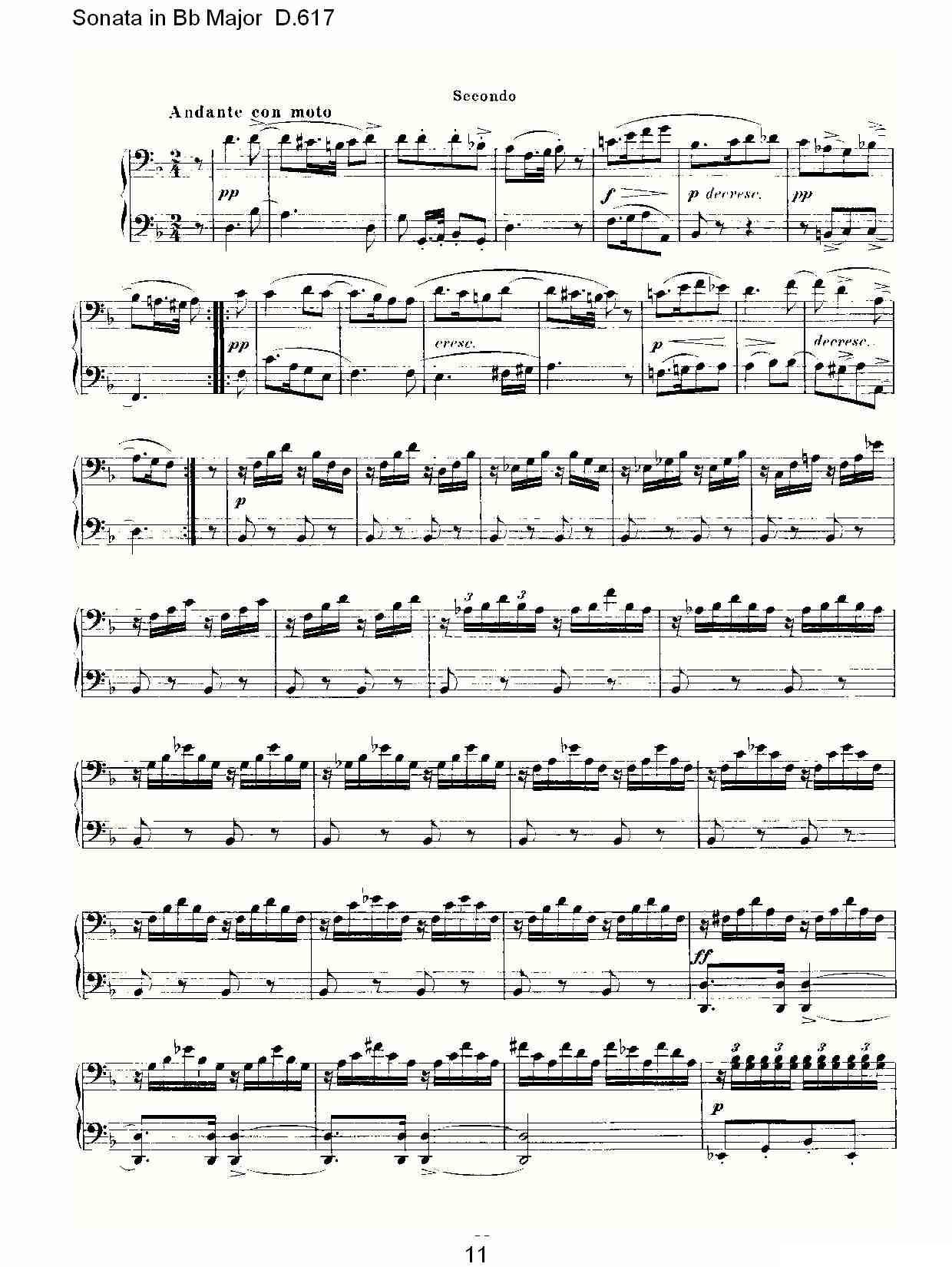 Sonata in Bb Major D.617（Bb大调奏鸣曲 D.617）钢琴曲谱（图11）