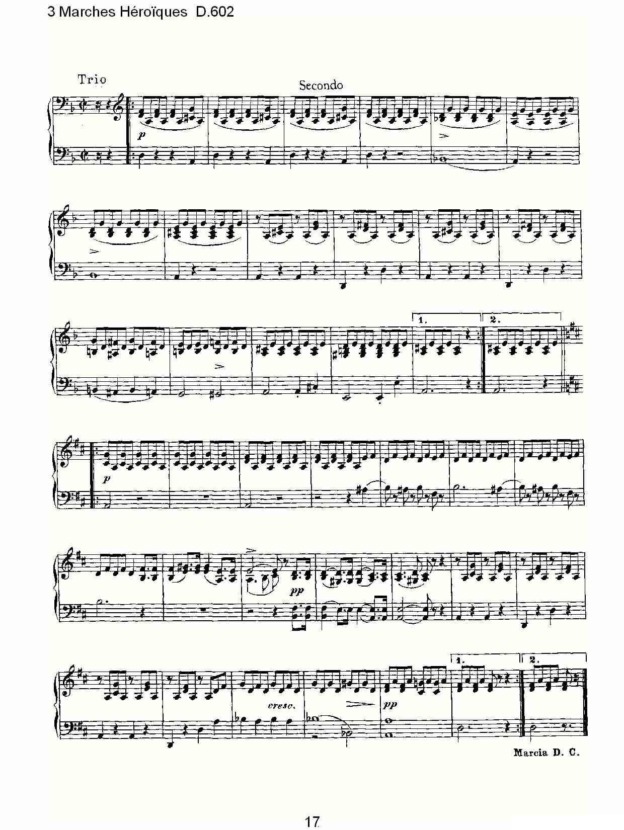 3 Marches Héro?ques D.602（3 进行曲Héro?que）钢琴曲谱（图17）