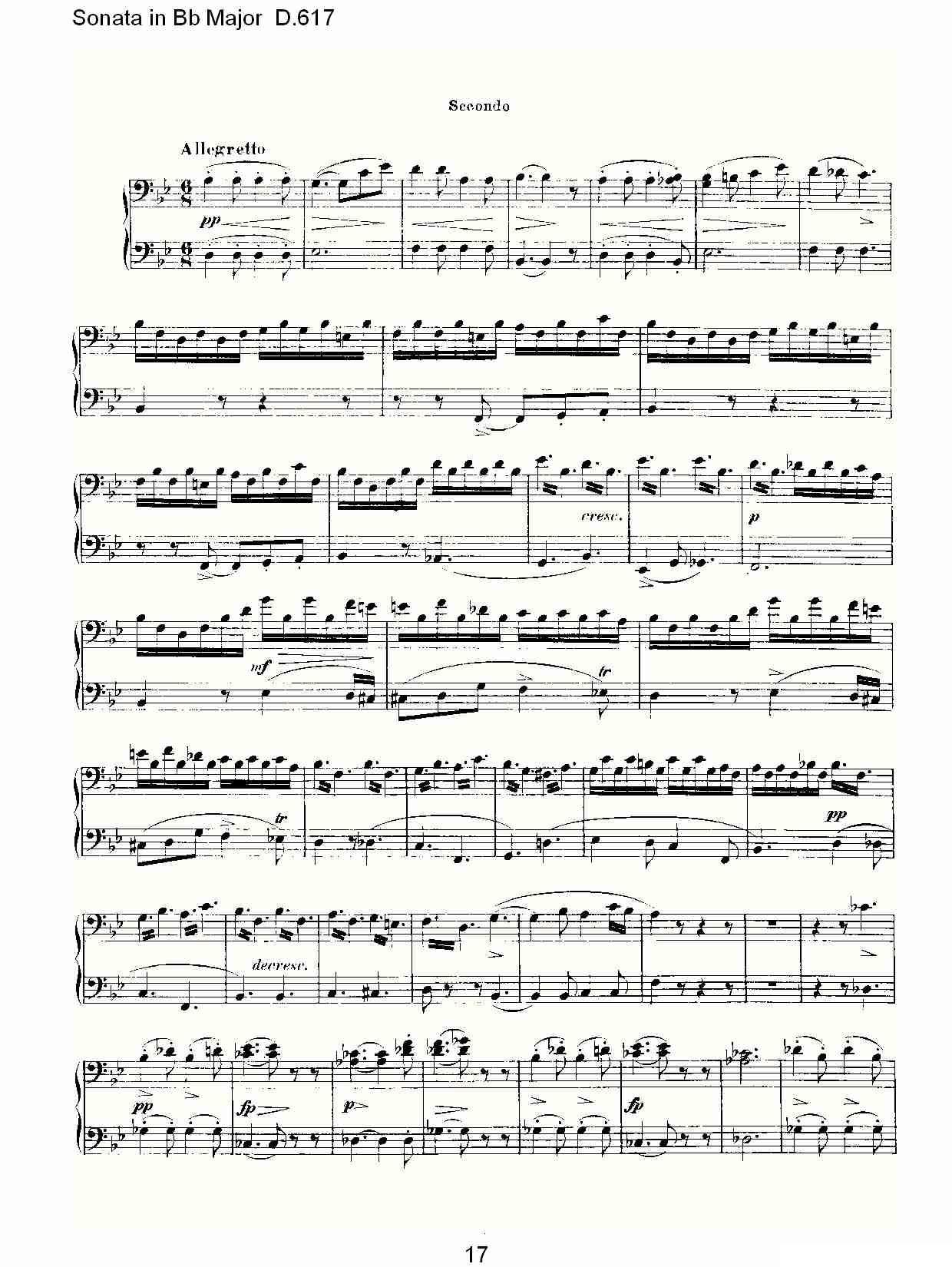 Sonata in Bb Major D.617（Bb大调奏鸣曲 D.617）钢琴曲谱（图17）