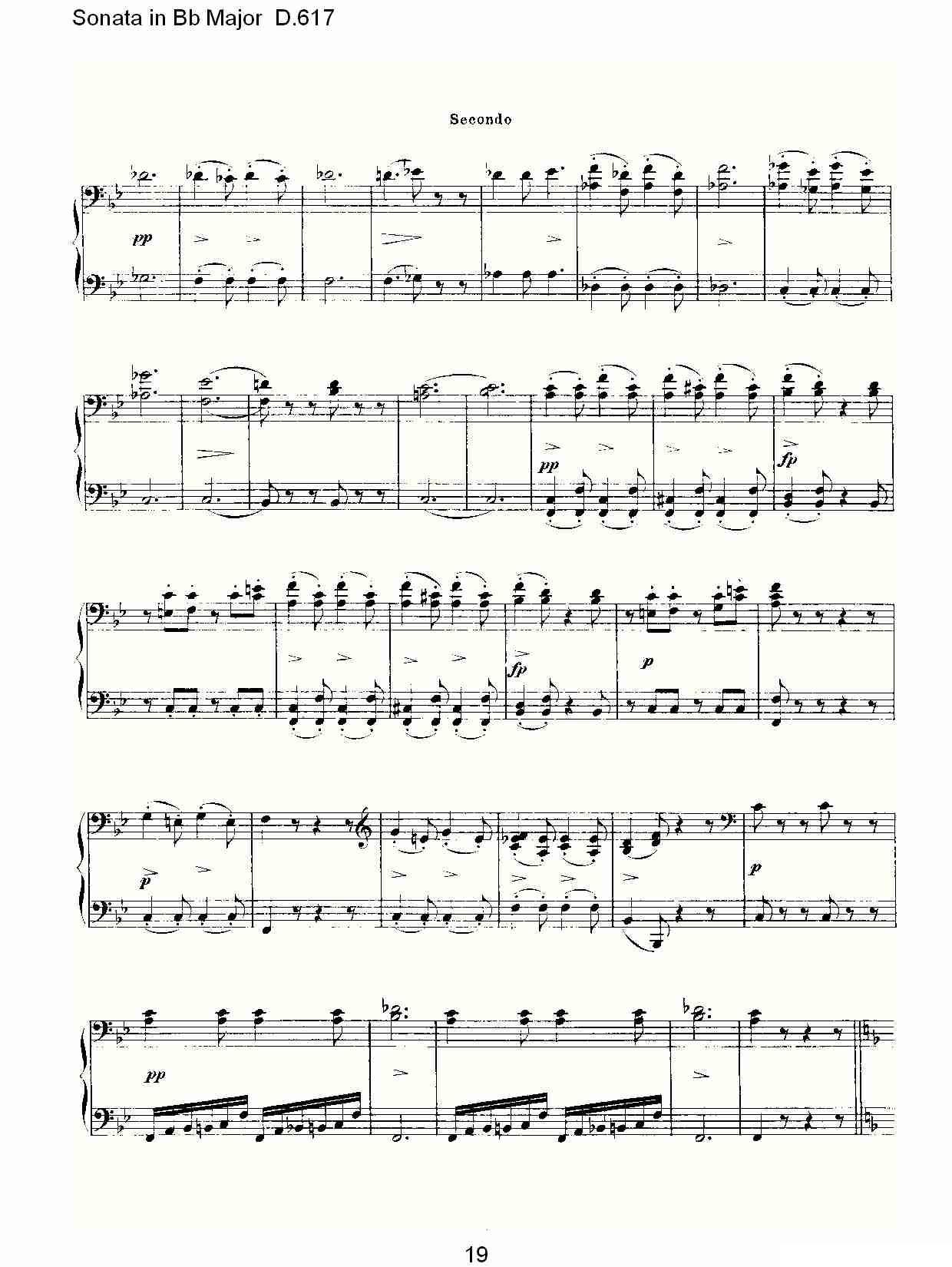 Sonata in Bb Major D.617（Bb大调奏鸣曲 D.617）钢琴曲谱（图19）