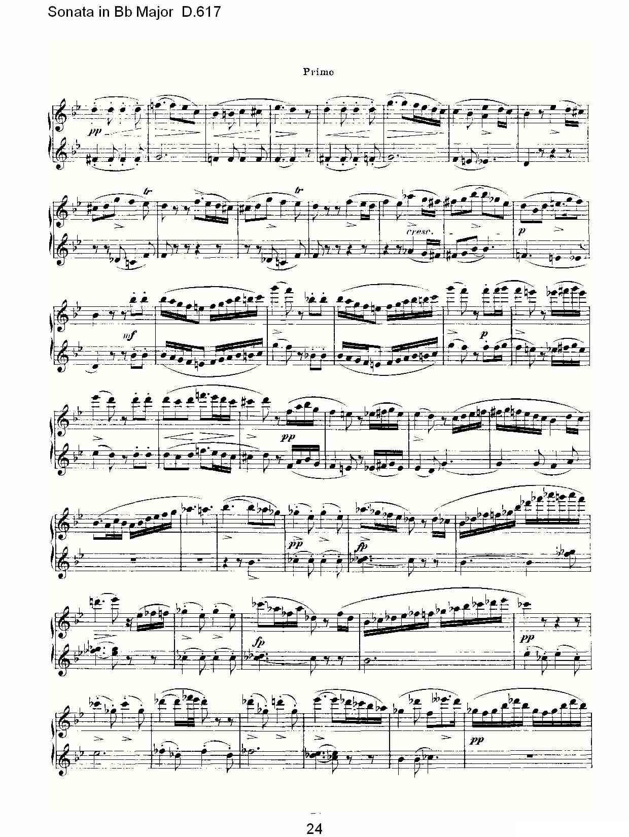 Sonata in Bb Major D.617（Bb大调奏鸣曲 D.617）钢琴曲谱（图24）