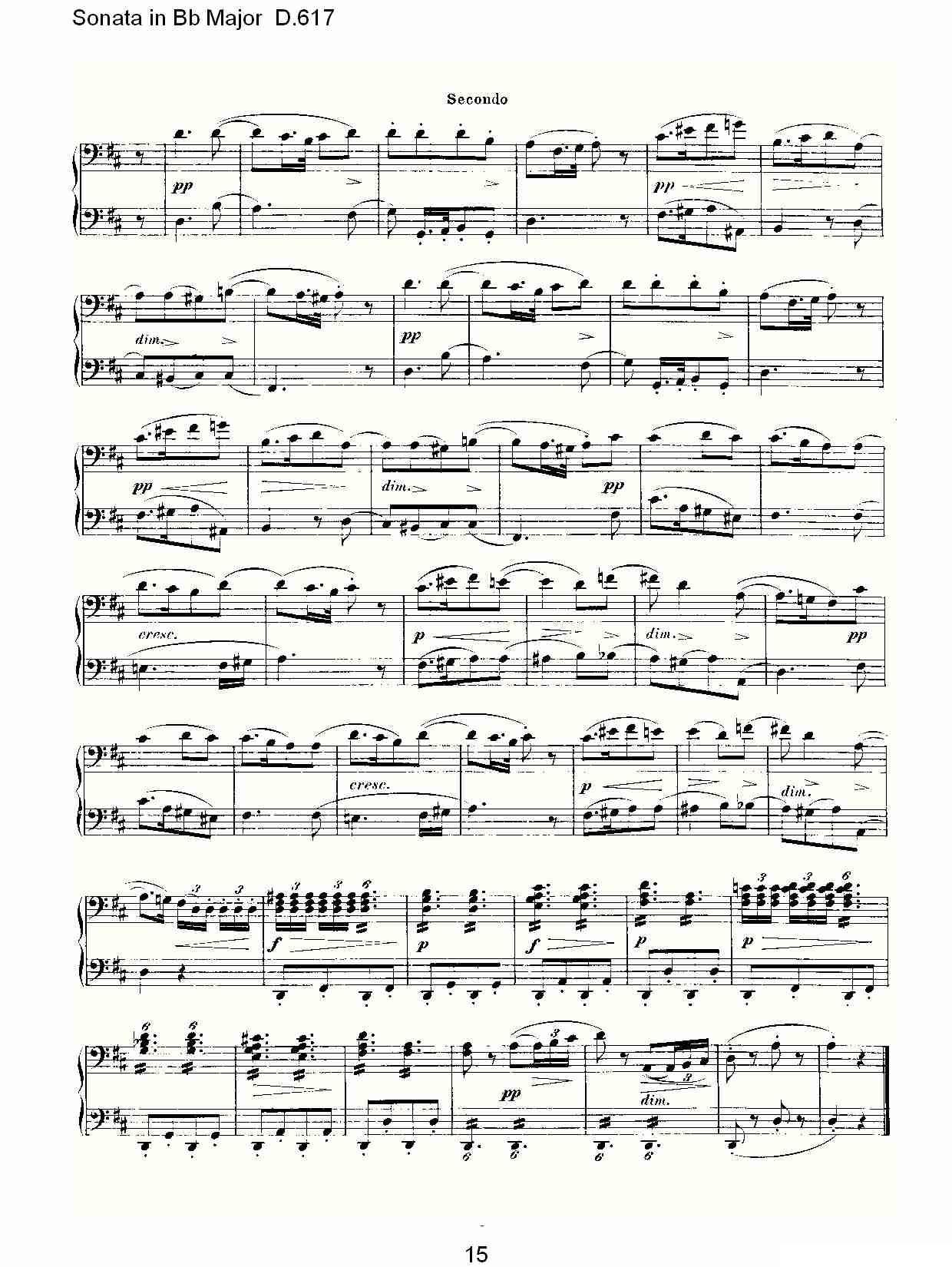 Sonata in Bb Major D.617（Bb大调奏鸣曲 D.617）钢琴曲谱（图15）