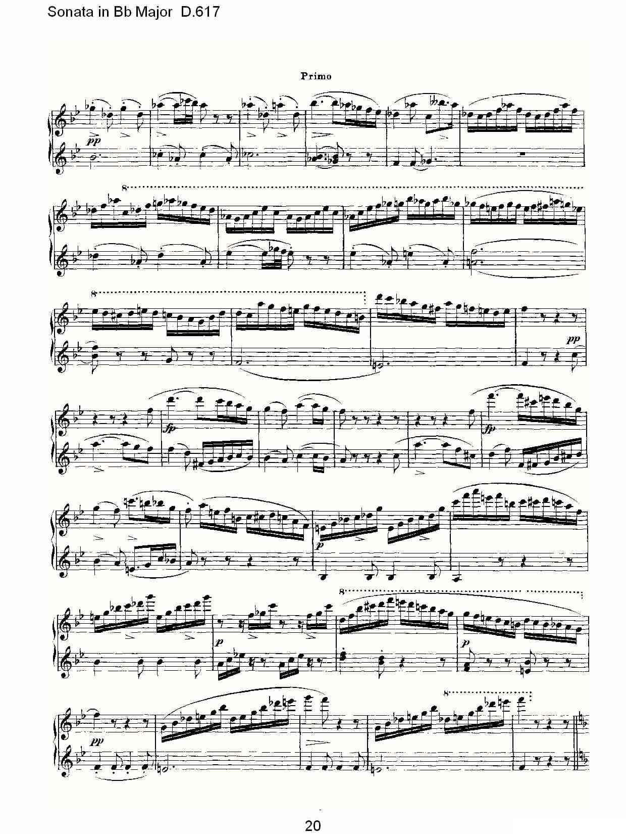 Sonata in Bb Major D.617（Bb大调奏鸣曲 D.617）钢琴曲谱（图20）