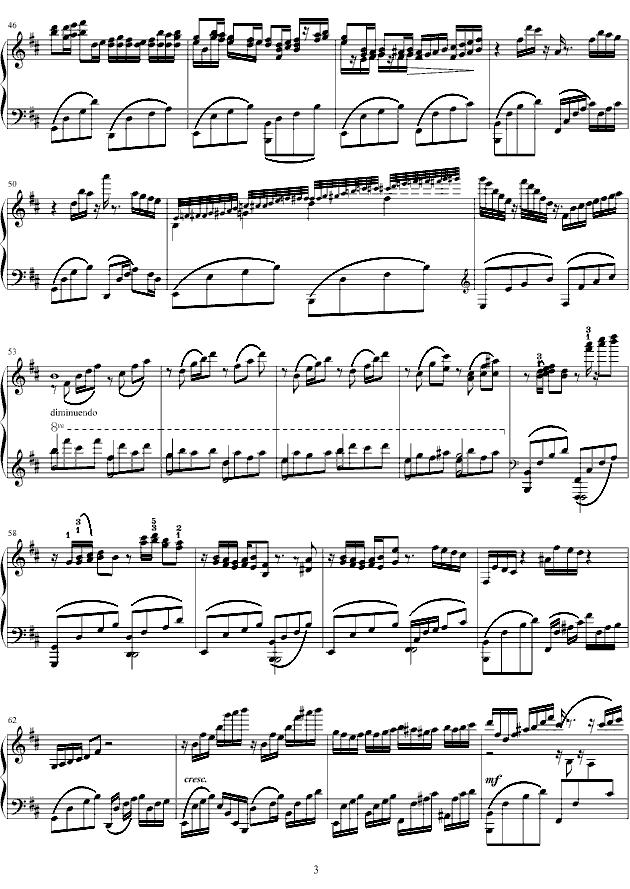 卡农 会哭的羽毛钢琴曲谱（图3）