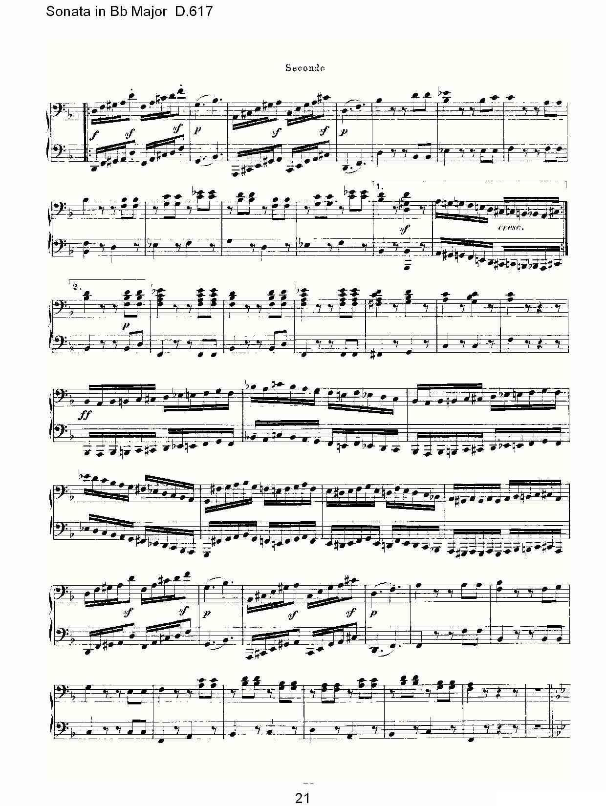 Sonata in Bb Major D.617（Bb大调奏鸣曲 D.617）钢琴曲谱（图21）