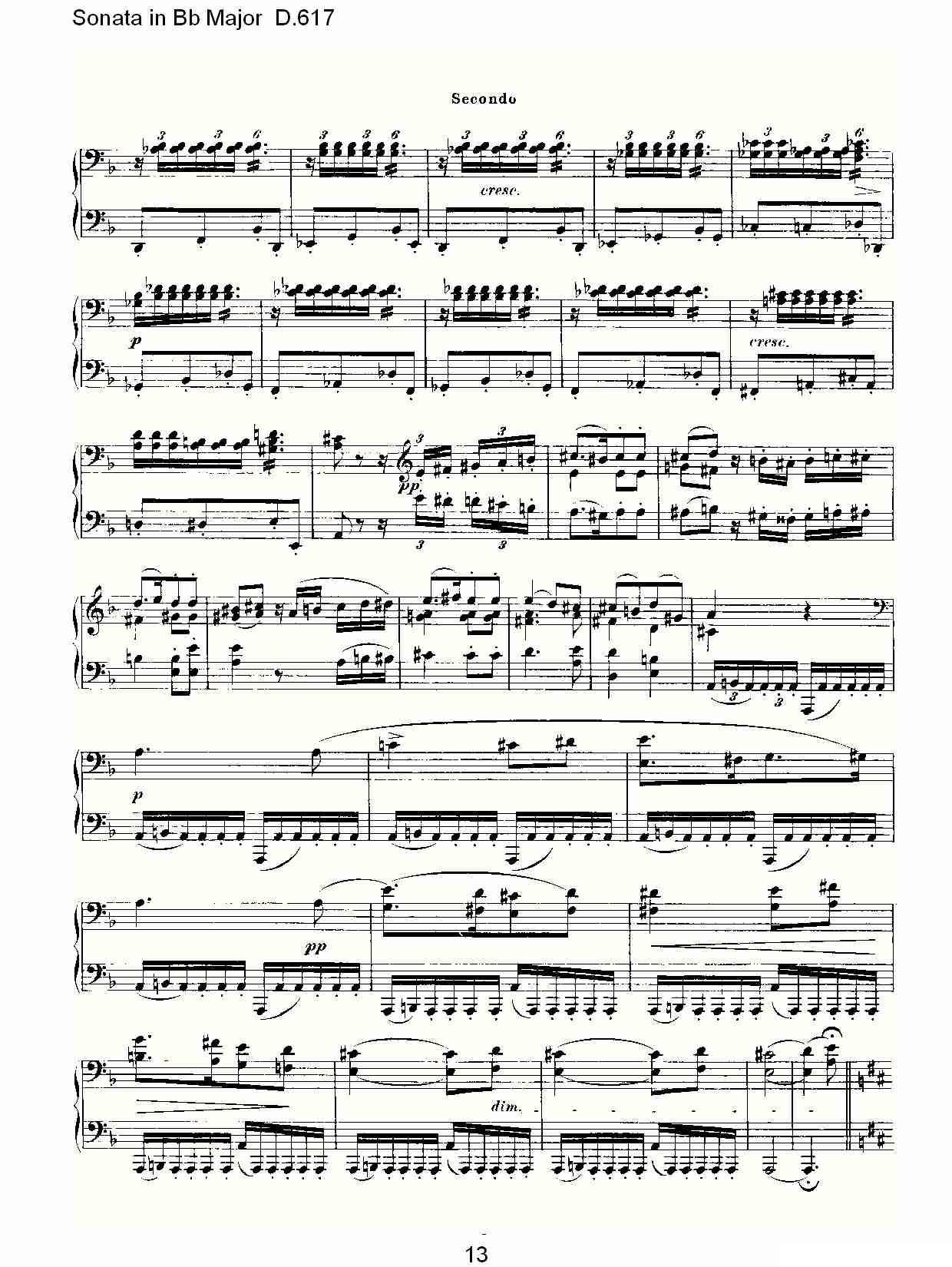 Sonata in Bb Major D.617（Bb大调奏鸣曲 D.617）钢琴曲谱（图13）