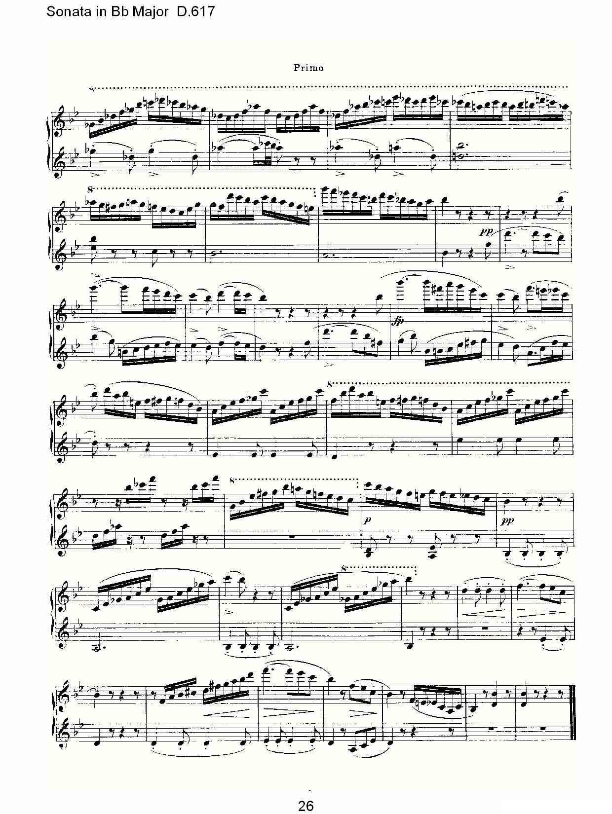 Sonata in Bb Major D.617（Bb大调奏鸣曲 D.617）钢琴曲谱（图26）