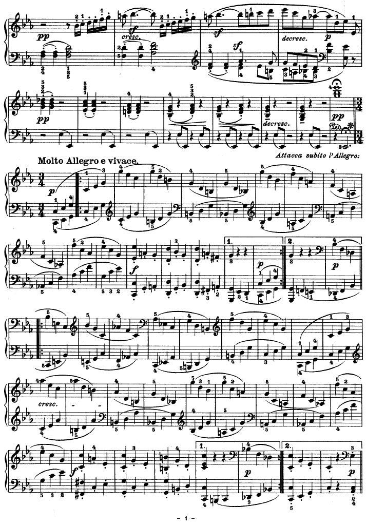 SONATE（第十三钢琴奏鸣曲-Op.27 No.1）钢琴曲谱（图4）