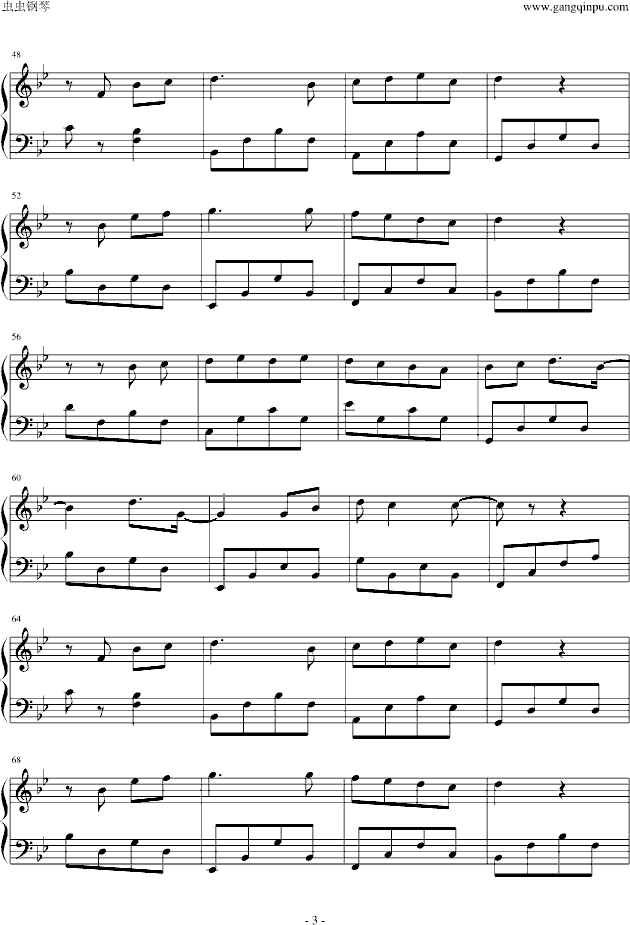 误会（《爱似百汇》片尾曲）钢琴曲谱（图3）