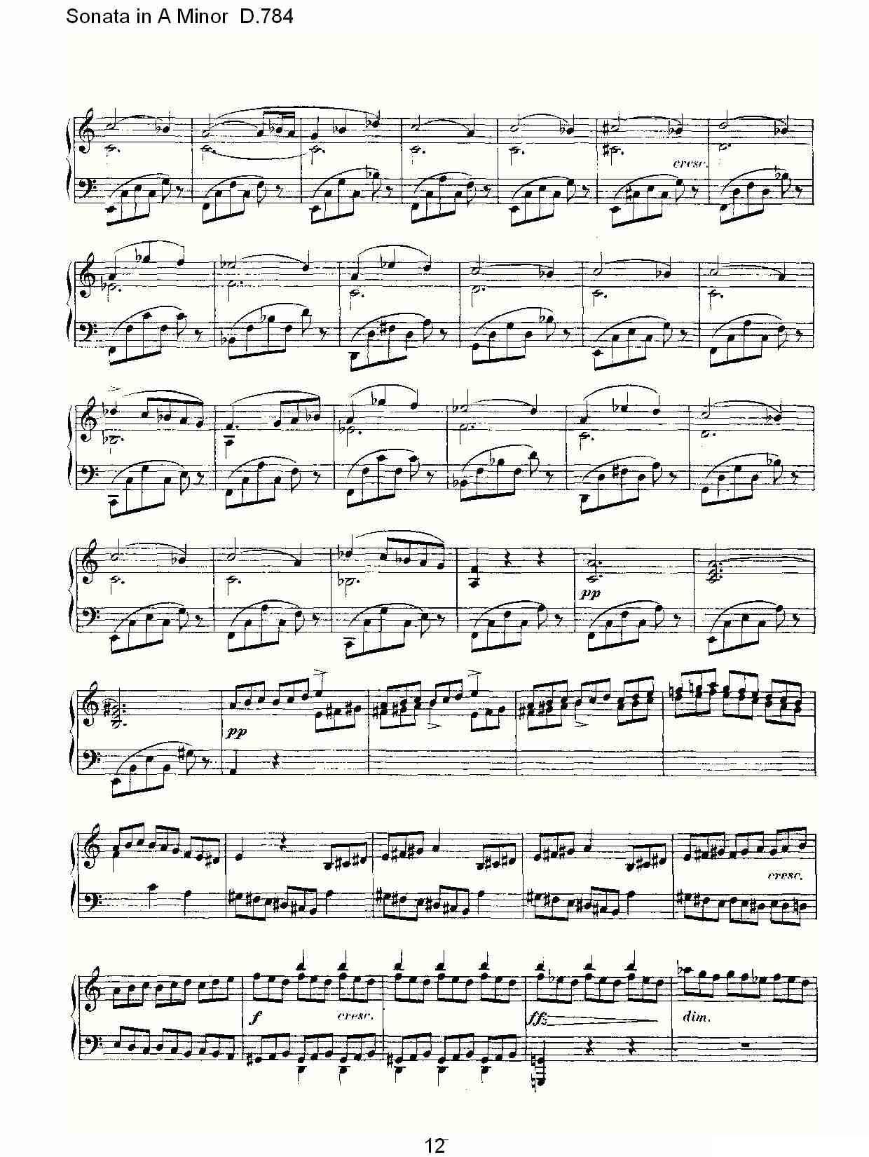 Sonata in A Minor D.784（A小调奏鸣曲D.784）钢琴曲谱（图12）