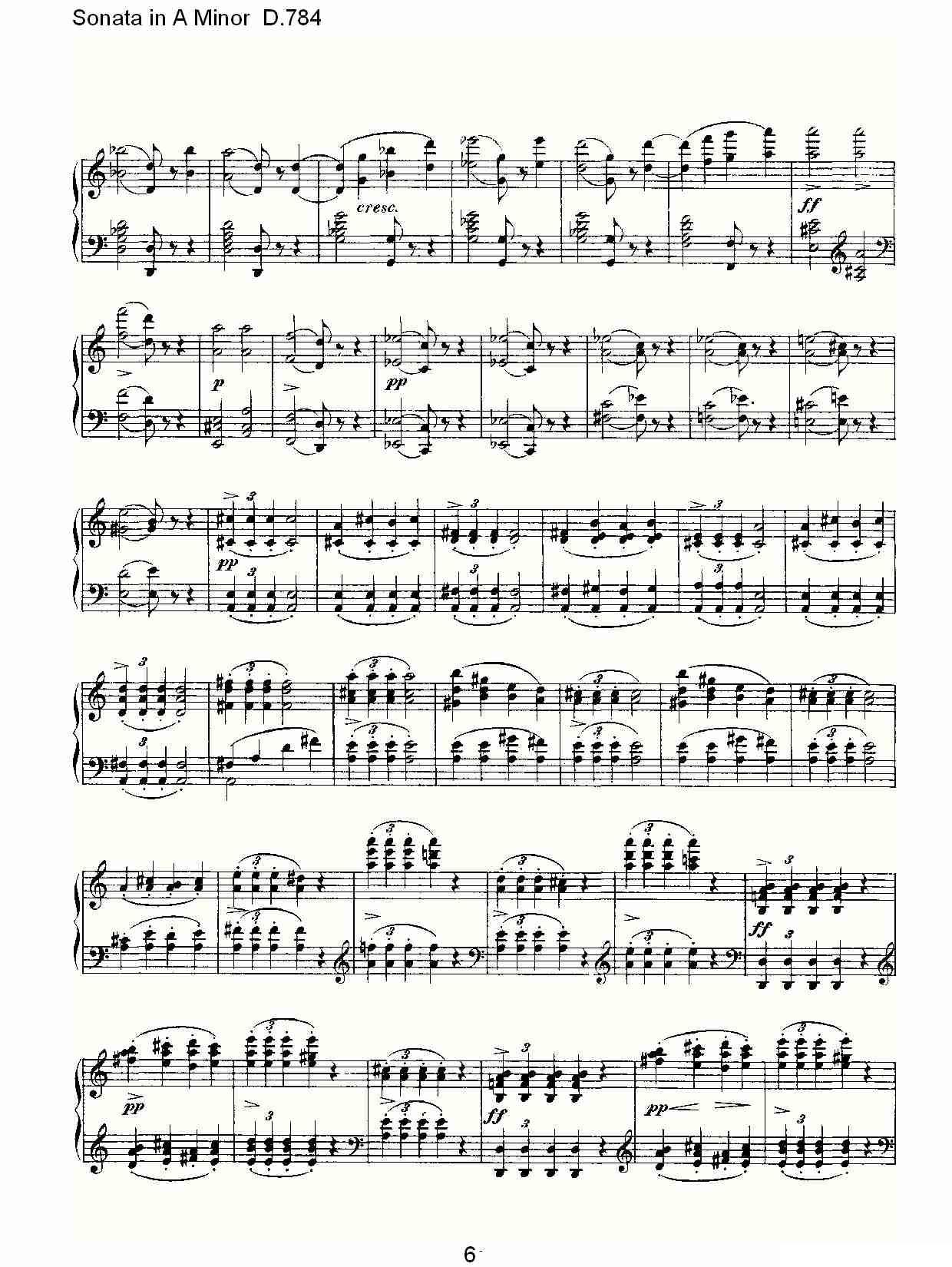 Sonata in A Minor D.784（A小调奏鸣曲D.784）钢琴曲谱（图6）