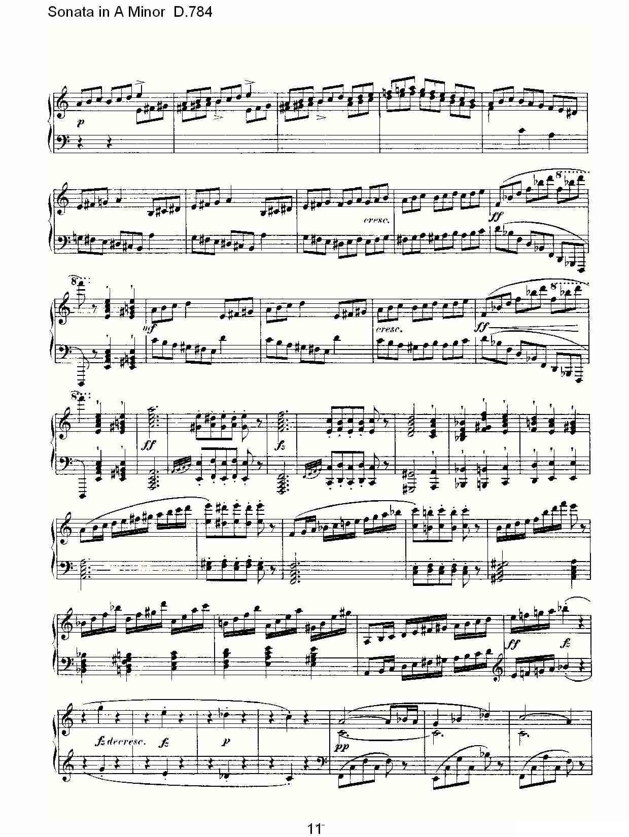 Sonata in A Minor D.784（A小调奏鸣曲D.784）钢琴曲谱（图11）