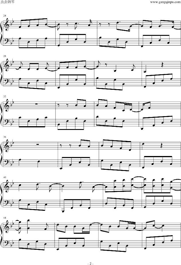 误会（《爱似百汇》片尾曲）钢琴曲谱（图2）