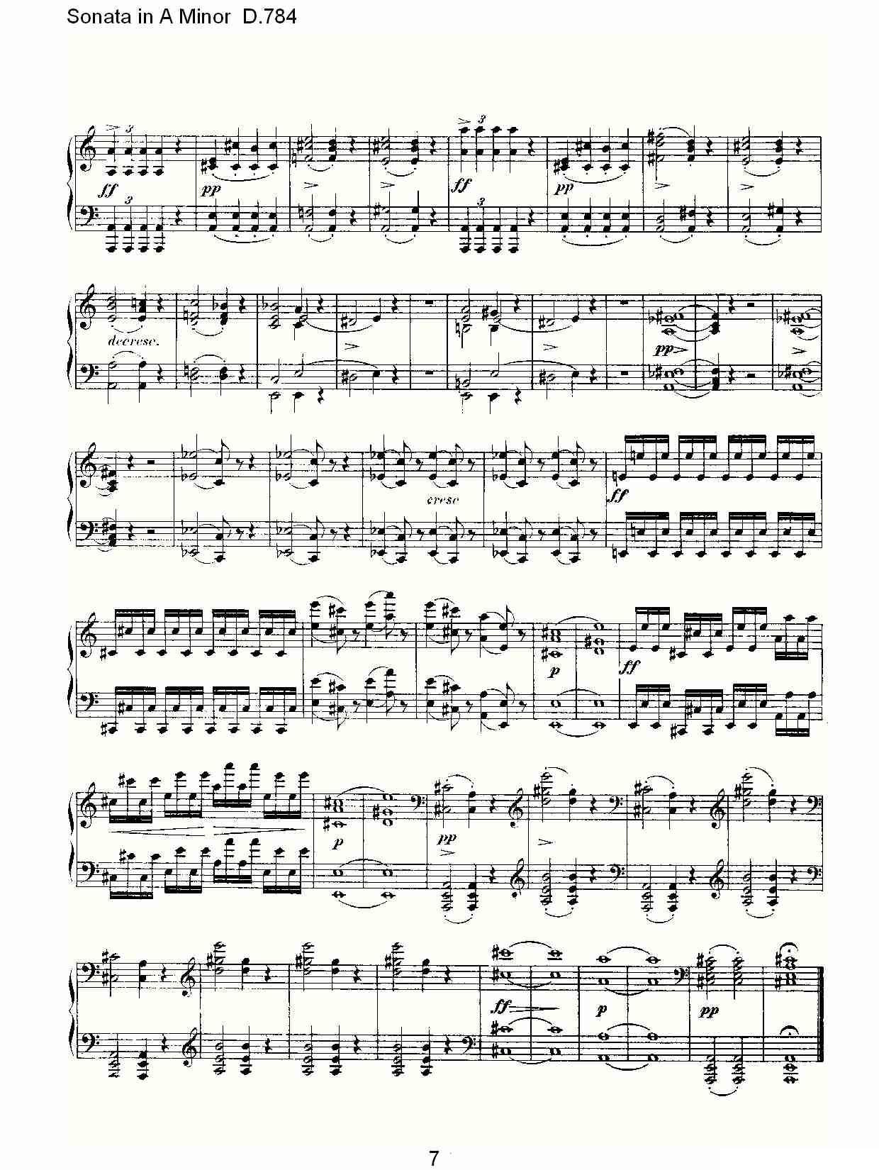 Sonata in A Minor D.784（A小调奏鸣曲D.784）钢琴曲谱（图7）