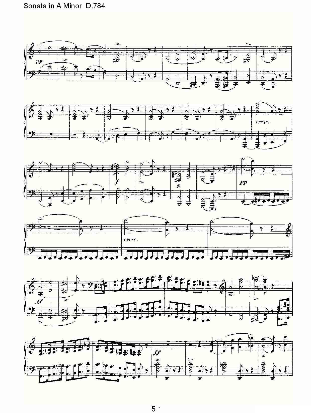 Sonata in A Minor D.784（A小调奏鸣曲D.784）钢琴曲谱（图5）