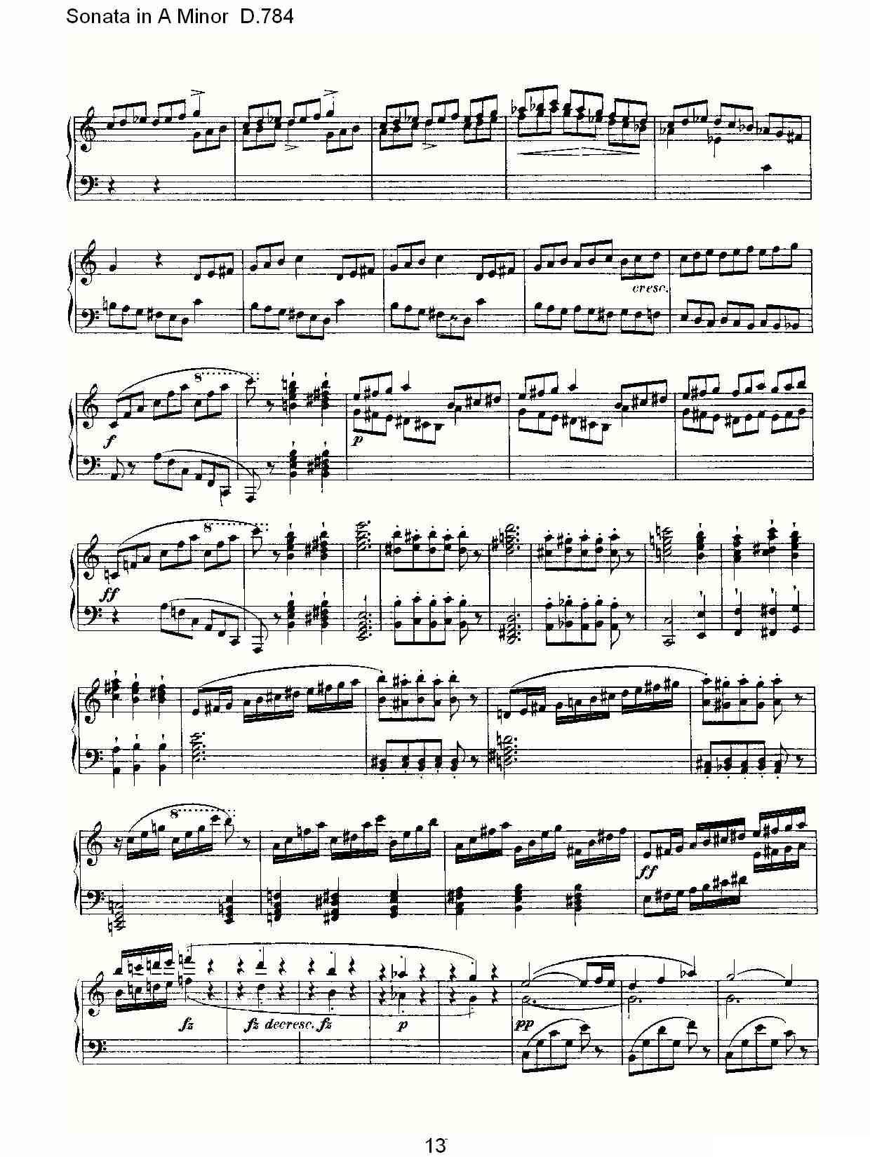 Sonata in A Minor D.784（A小调奏鸣曲D.784）钢琴曲谱（图13）