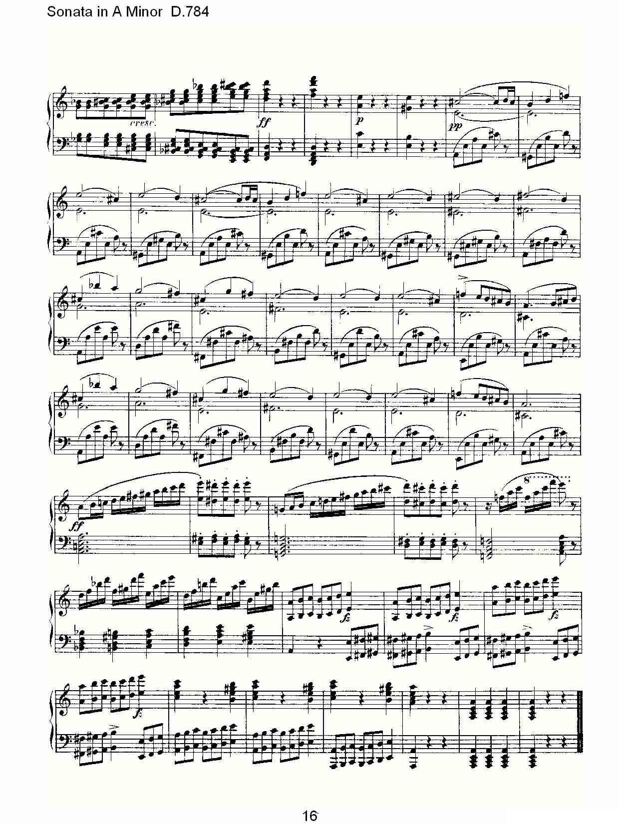 Sonata in A Minor D.784（A小调奏鸣曲D.784）钢琴曲谱（图16）