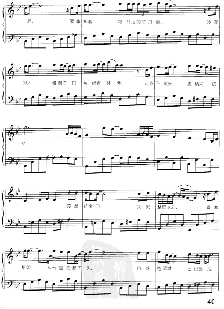 海阔天空钢琴曲谱（图3）
