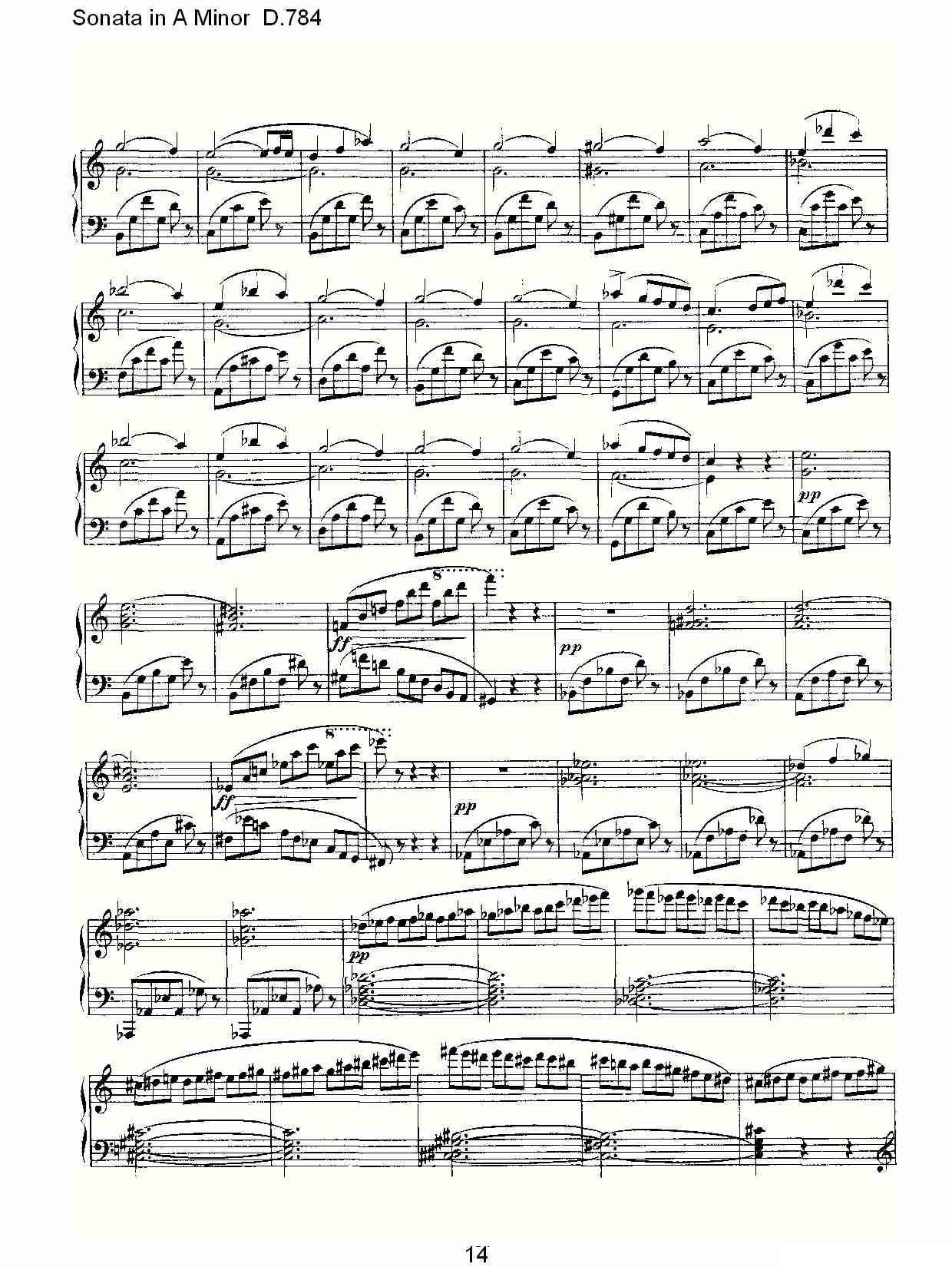 Sonata in A Minor D.784（A小调奏鸣曲D.784）钢琴曲谱（图14）