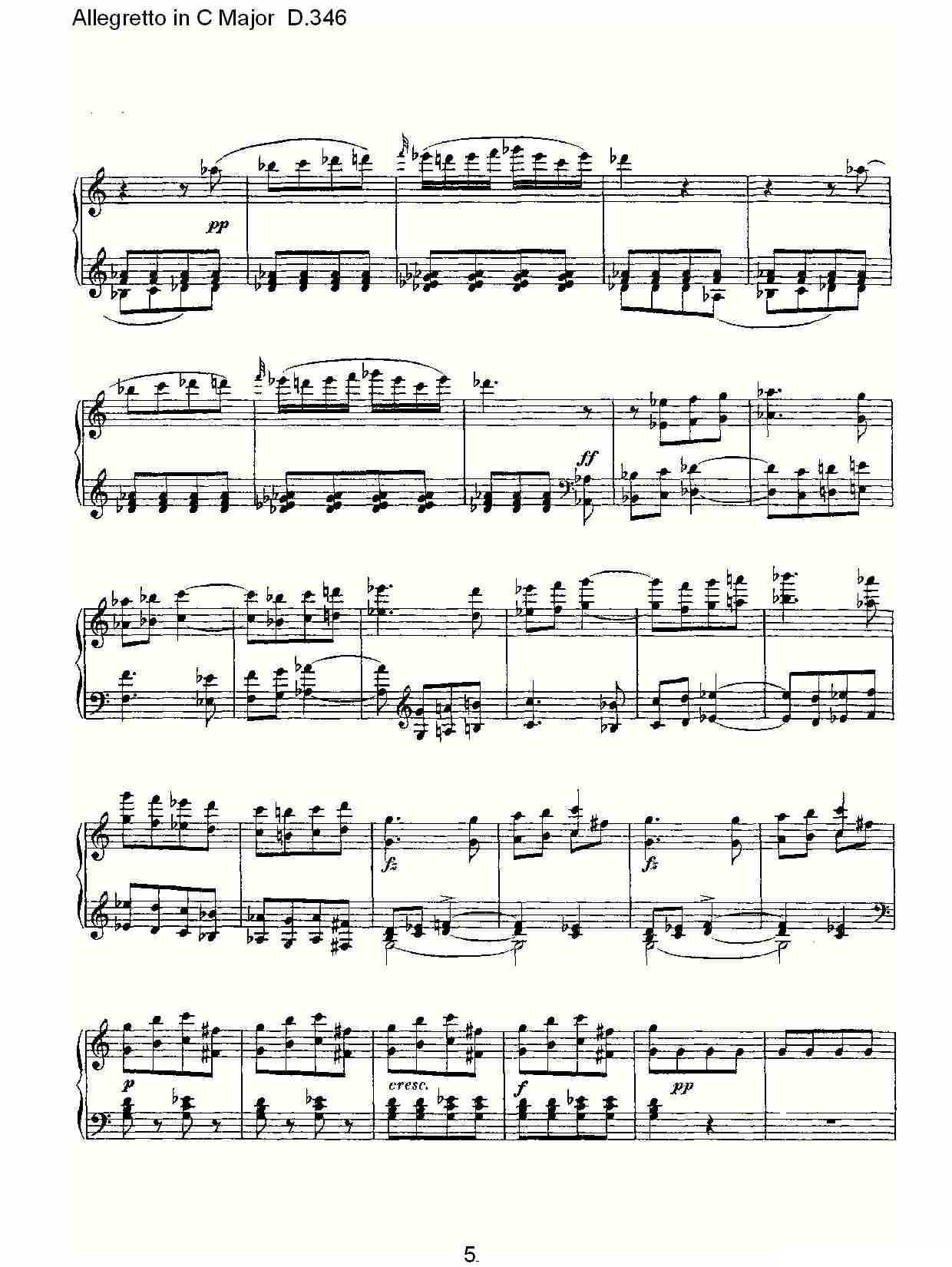 Allegretto in C Major D.346（C大调快板D.346）钢琴曲谱（图5）