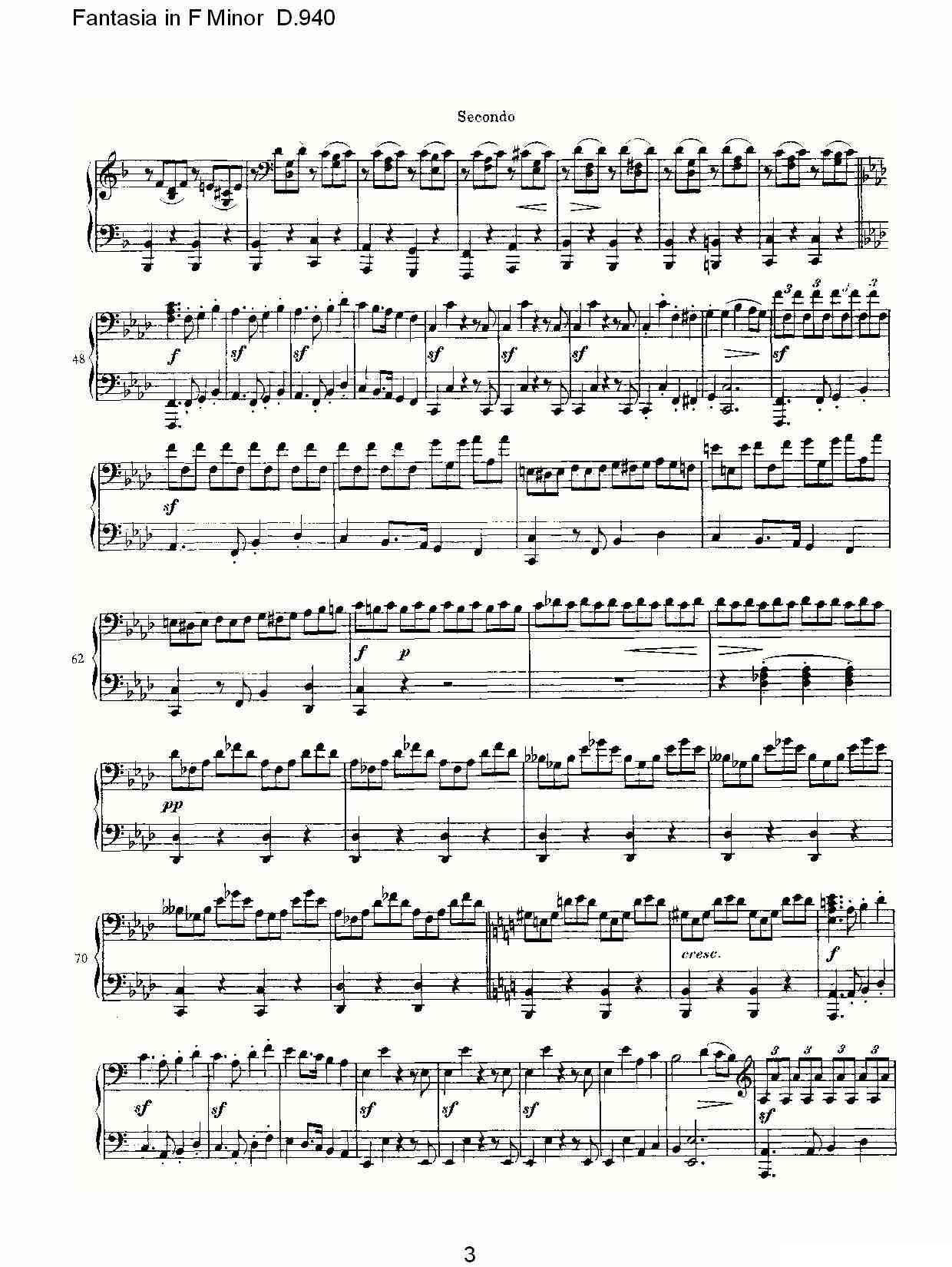 Fantasia in F Minor D.940（F小调幻想曲D.940）钢琴曲谱（图3）