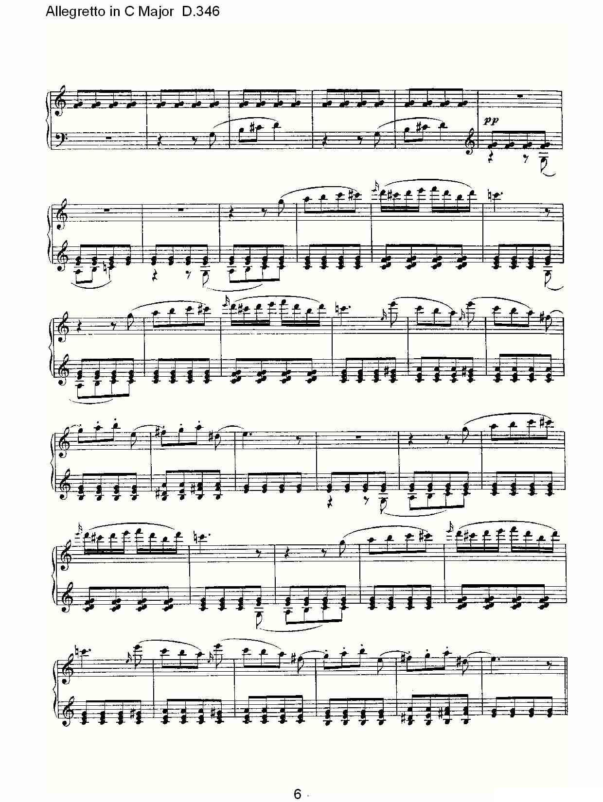 Allegretto in C Major D.346（C大调快板D.346）钢琴曲谱（图6）