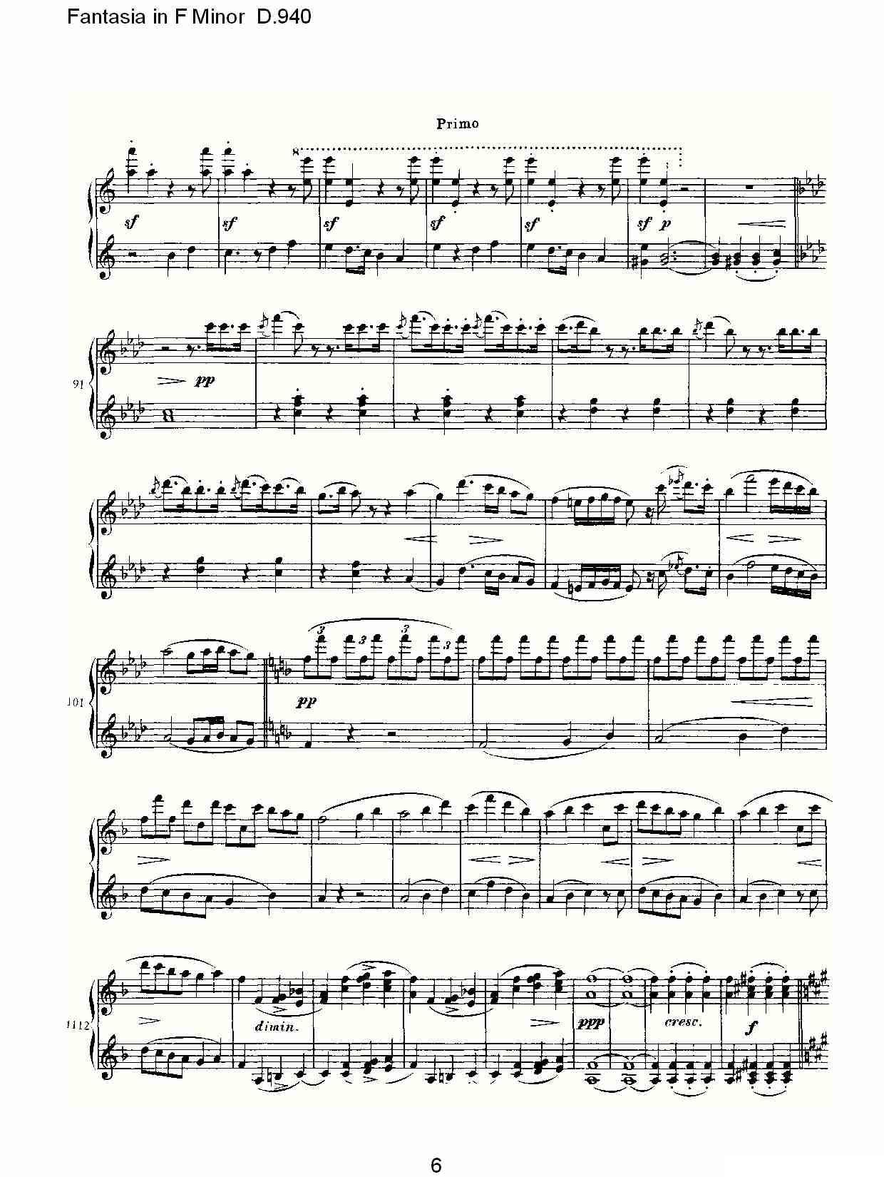 Fantasia in F Minor D.940（F小调幻想曲D.940）钢琴曲谱（图6）