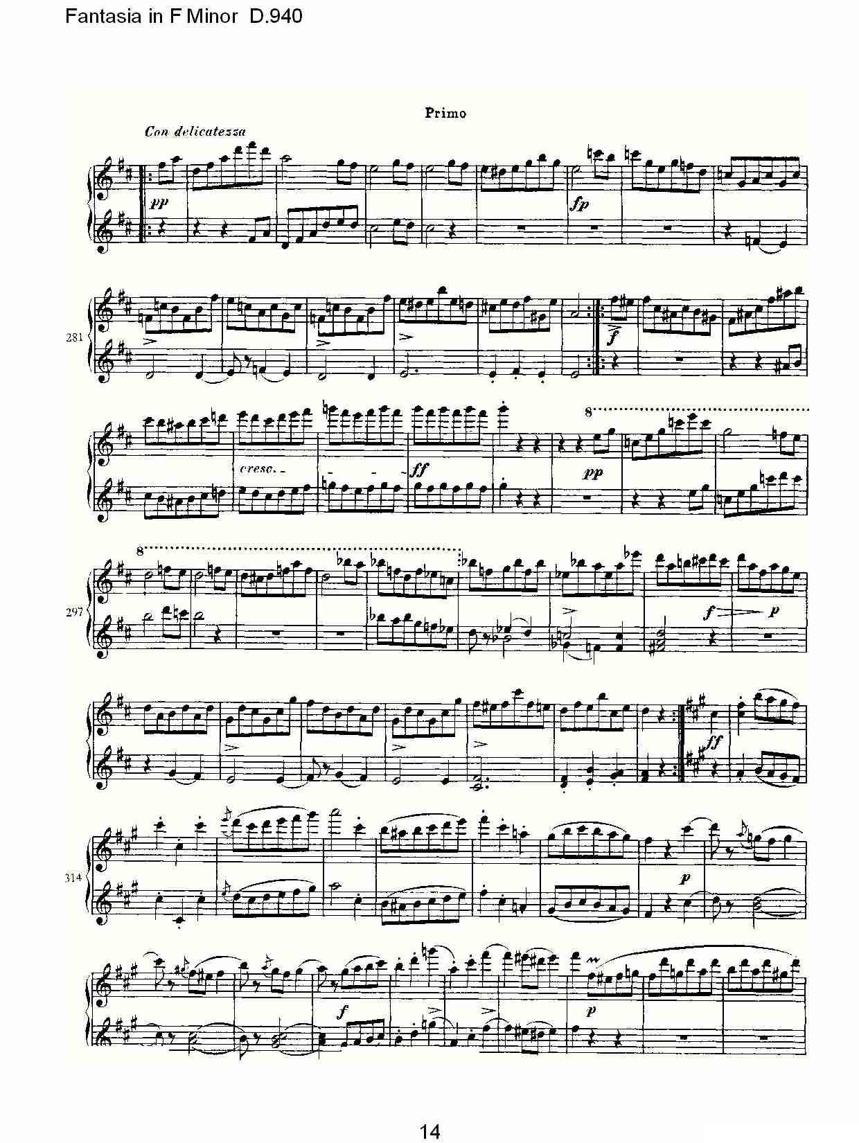 Fantasia in F Minor D.940（F小调幻想曲D.940）钢琴曲谱（图14）