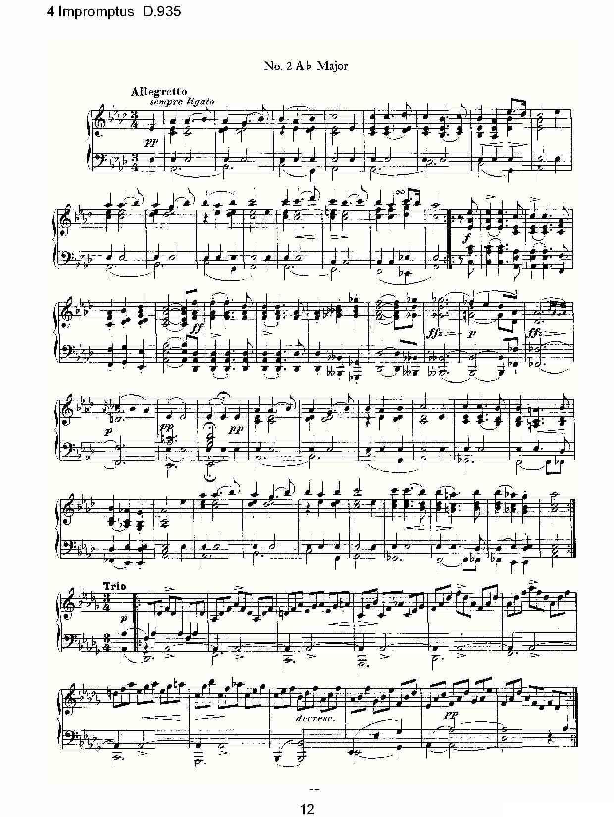 4 Impromptus D.935（4人即兴演奏D.935）钢琴曲谱（图12）
