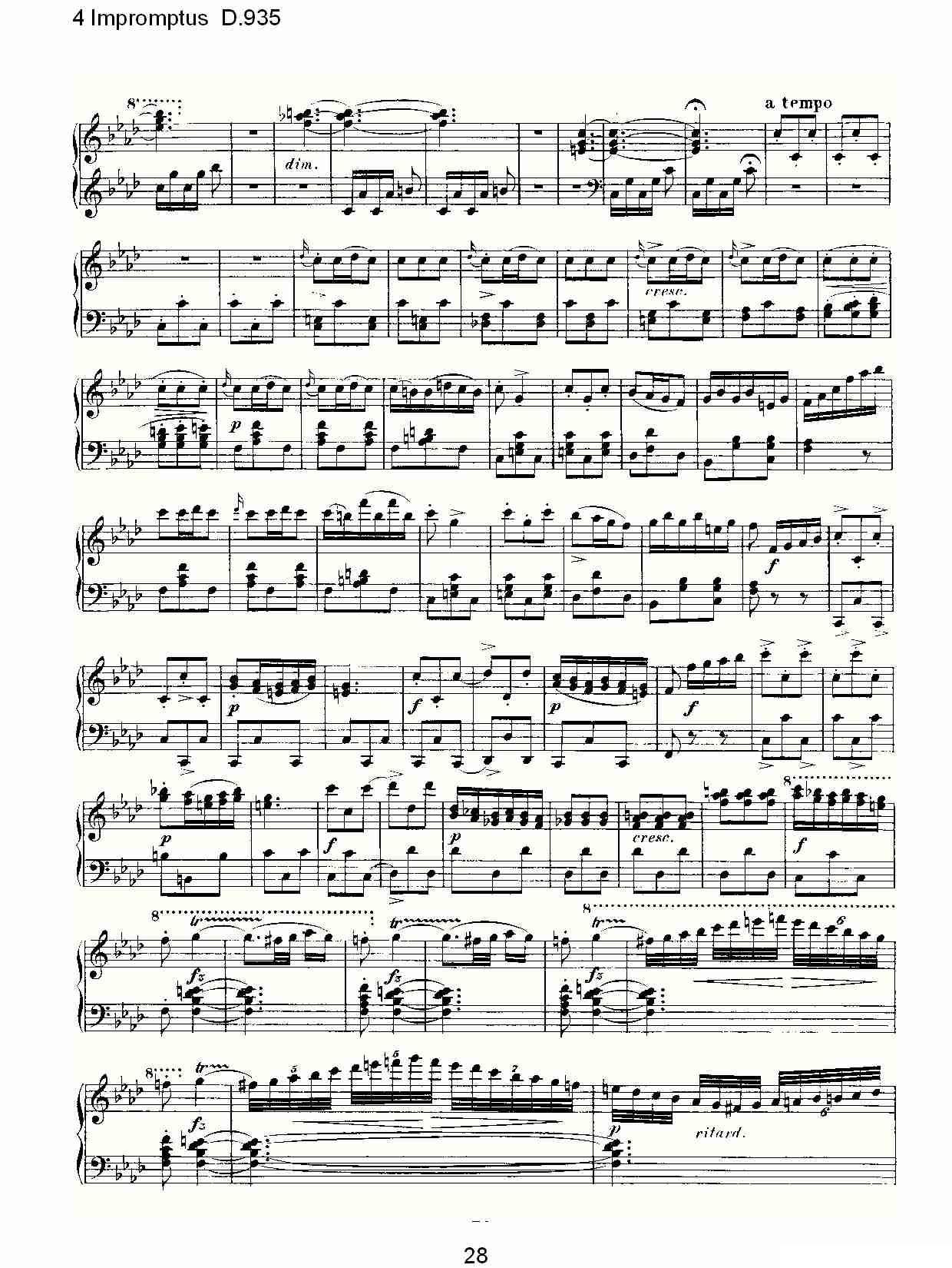 4 Impromptus D.935（4人即兴演奏D.935）钢琴曲谱（图28）