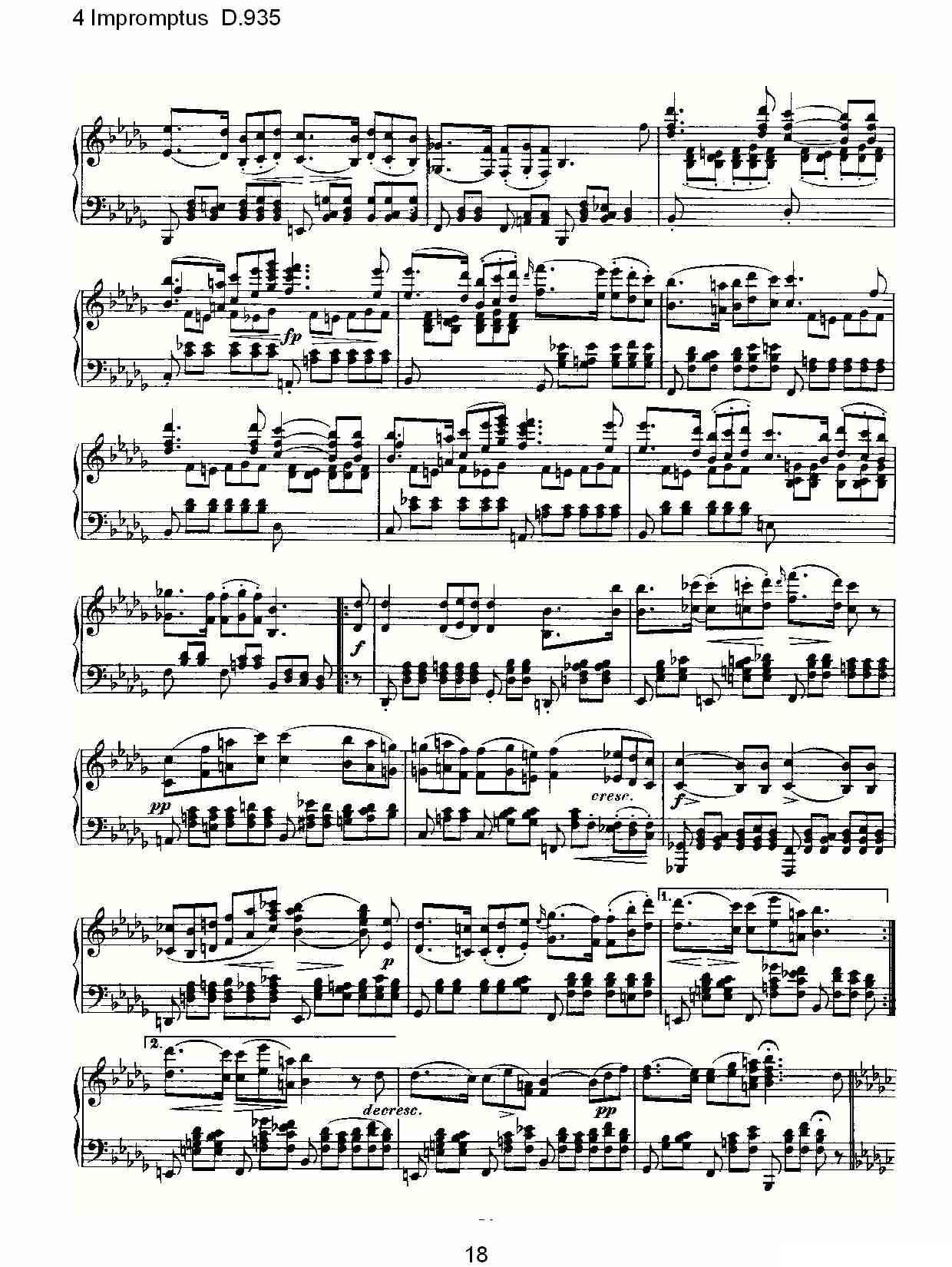 4 Impromptus D.935（4人即兴演奏D.935）钢琴曲谱（图18）