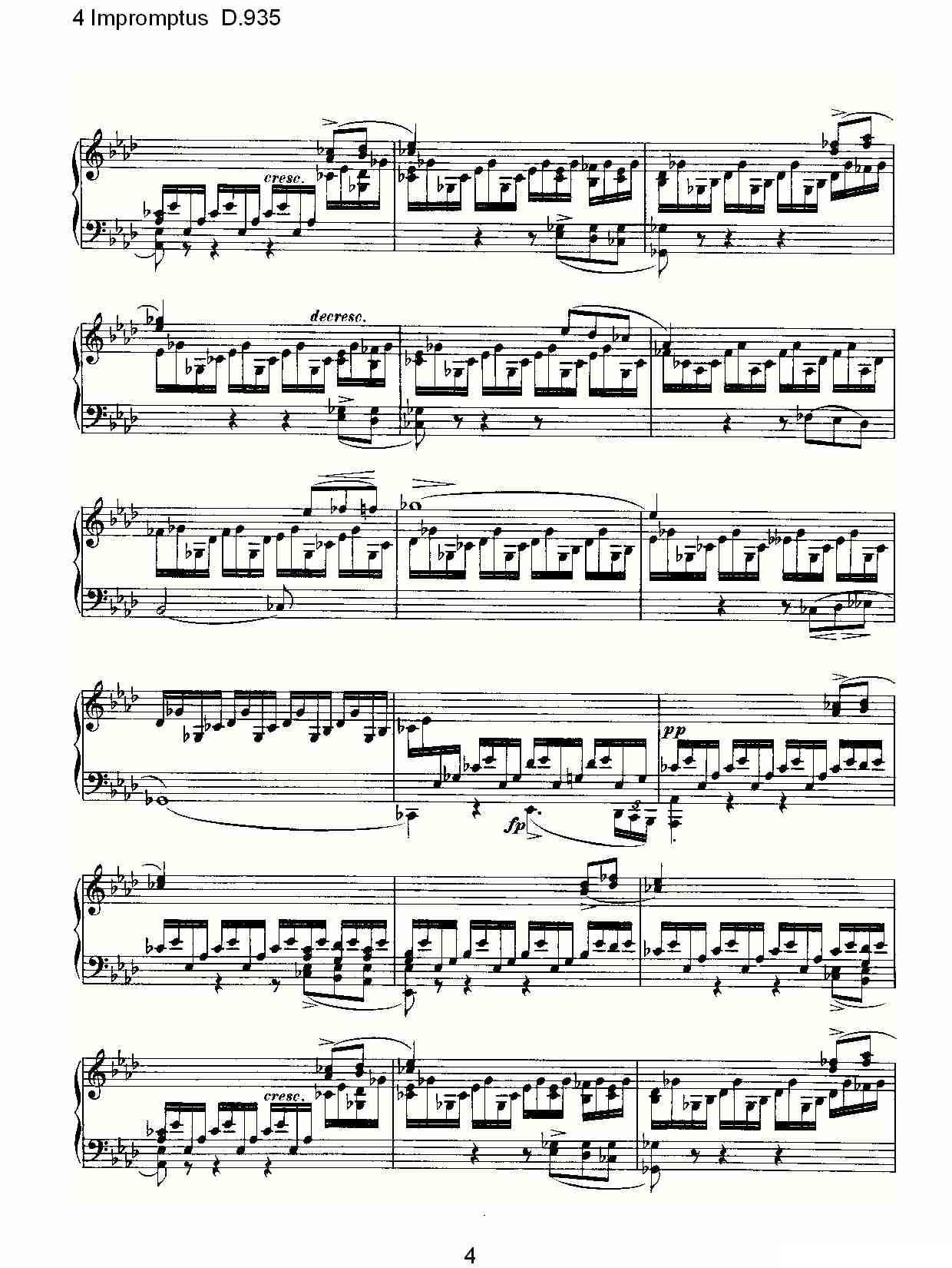 4 Impromptus D.935（4人即兴演奏D.935）钢琴曲谱（图4）