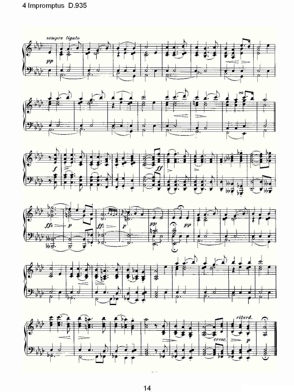 4 Impromptus D.935（4人即兴演奏D.935）钢琴曲谱（图14）