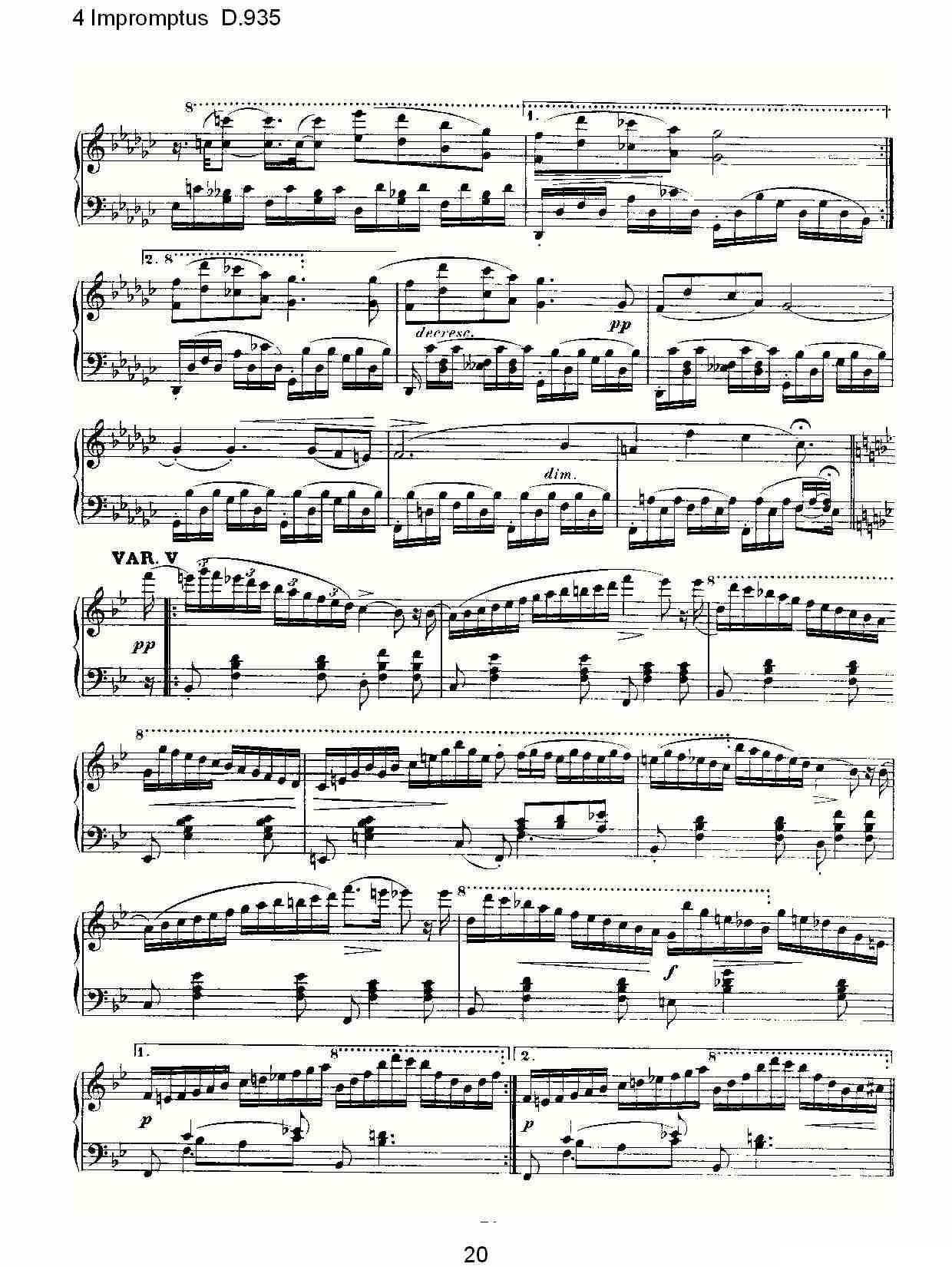 4 Impromptus D.935（4人即兴演奏D.935）钢琴曲谱（图20）
