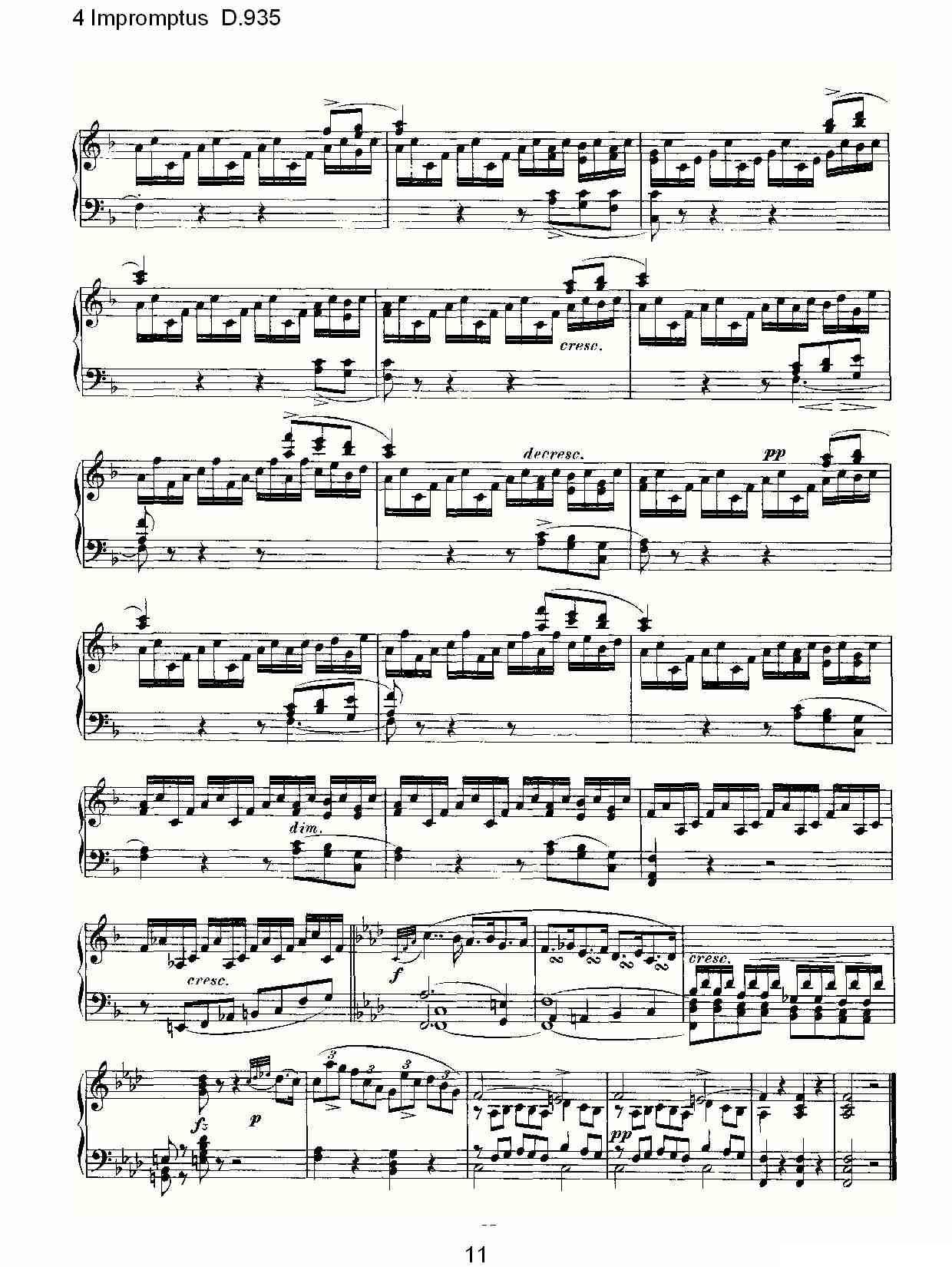 4 Impromptus D.935（4人即兴演奏D.935）钢琴曲谱（图11）